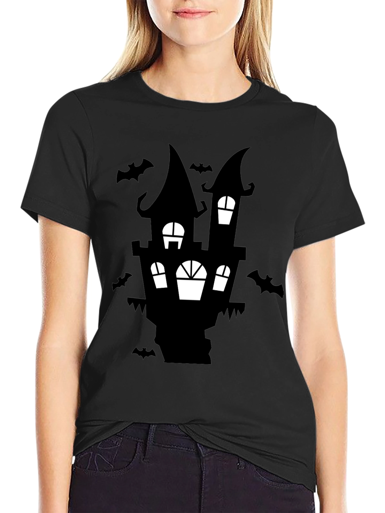 Spooky Haunted House Graphic Tee