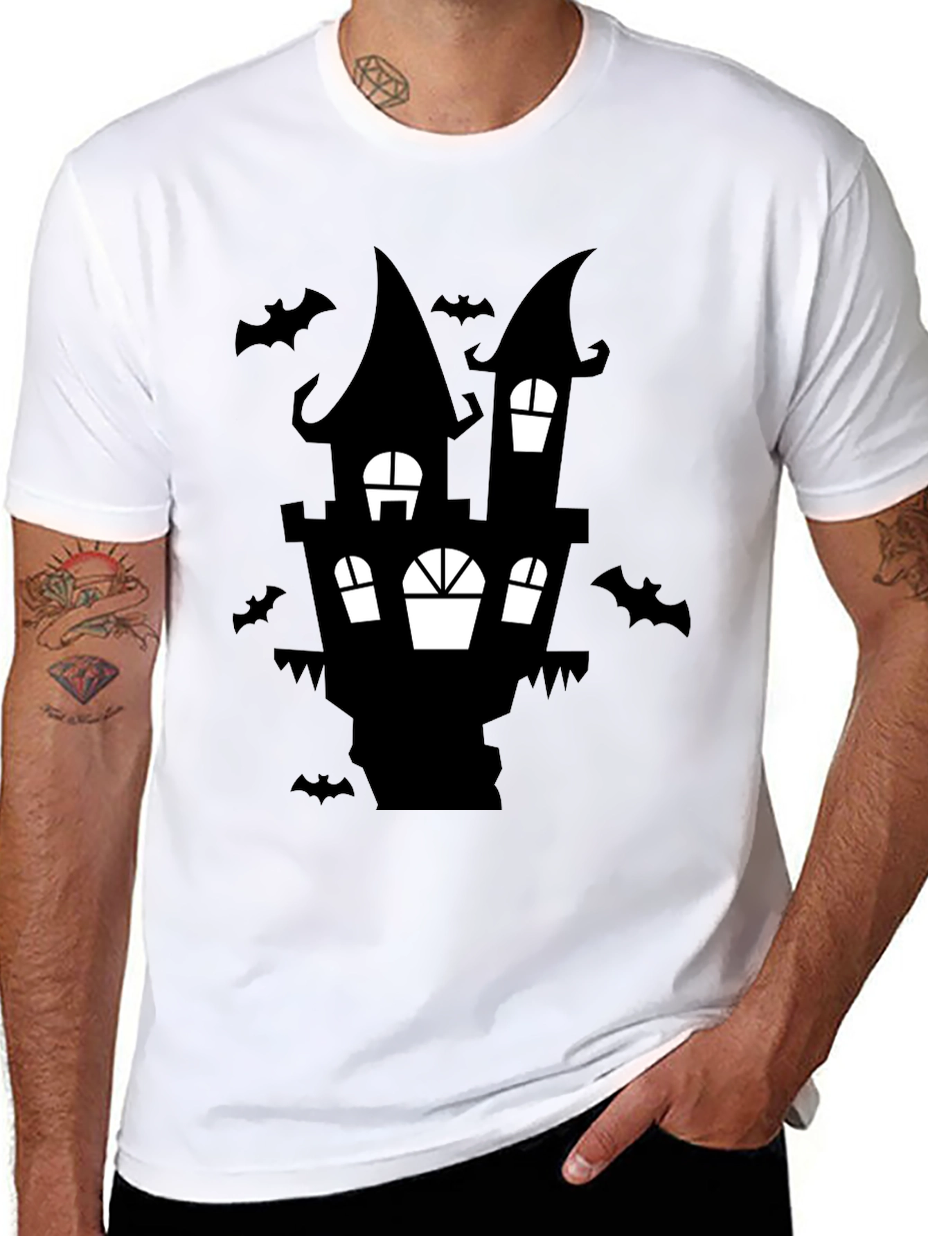 Spooky Haunted House Graphic Tee
