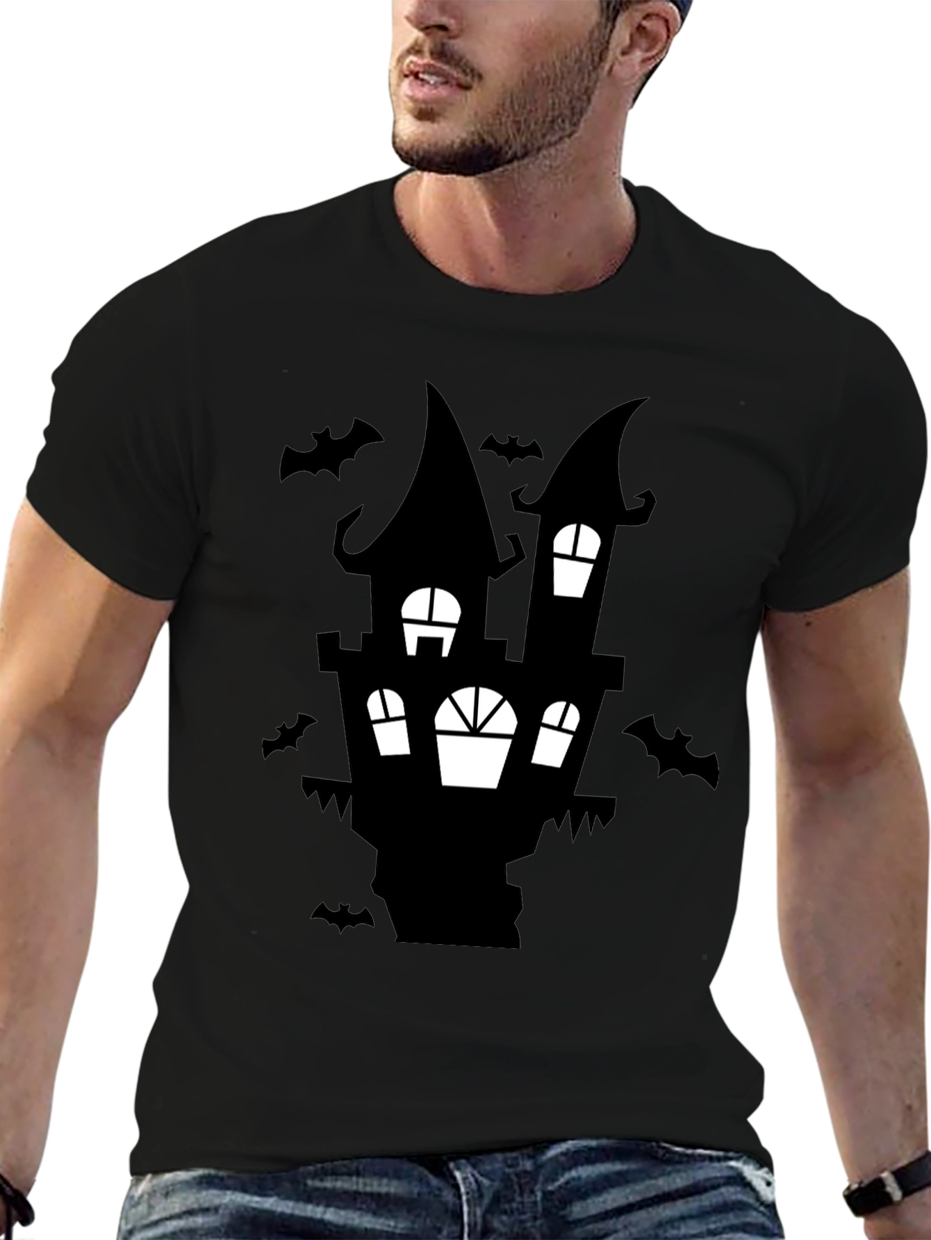 Spooky Haunted House Graphic Tee