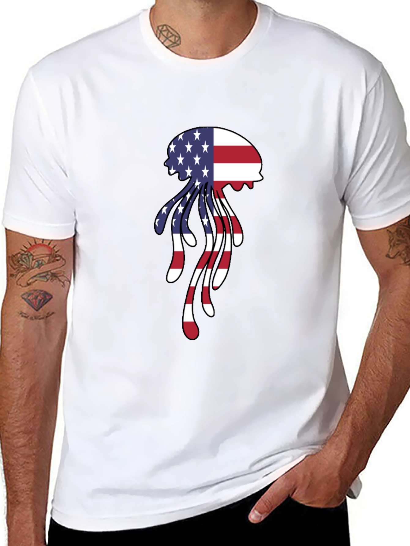 Patriotic Jellyfish Graphic T-Shirt