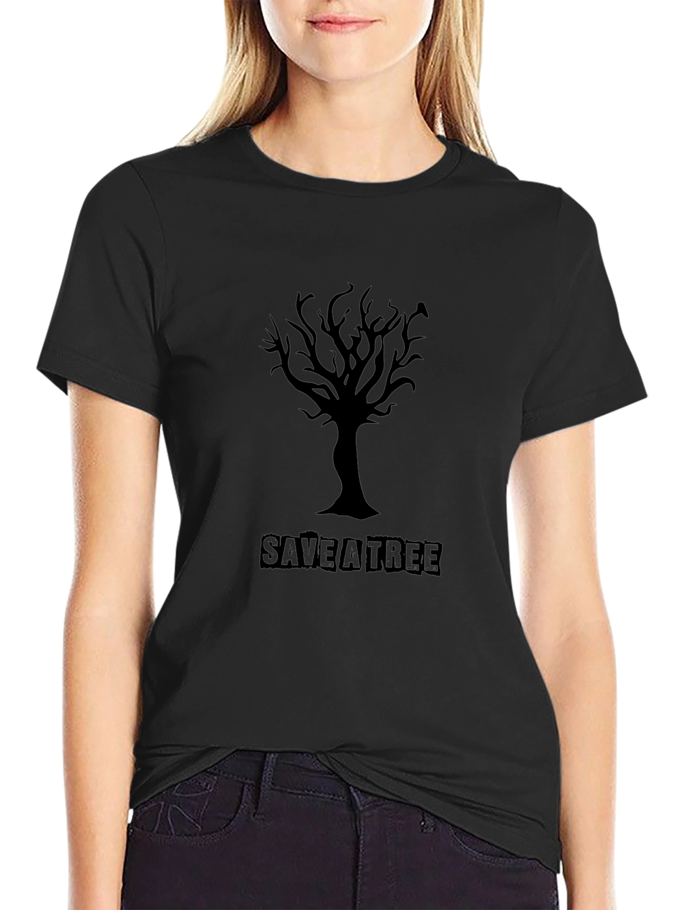 Save a Tree T-Shirt - Black Eco-Friendly Tee