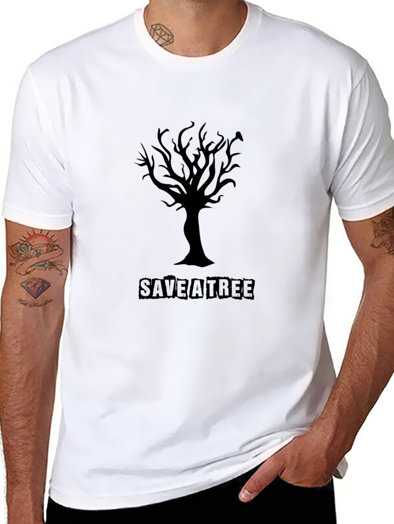 Save a Tree T-Shirt - Black Eco-Friendly Tee