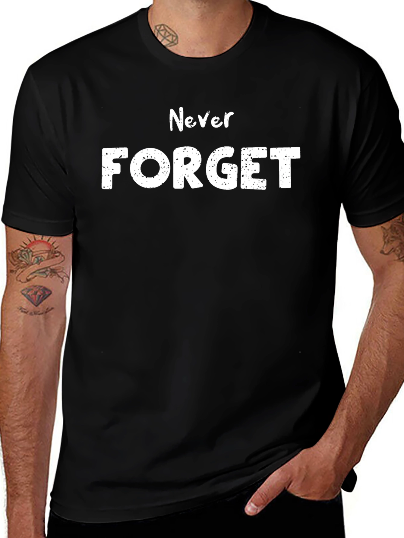 Never Forget Graphic Tee - Mens Black T-Shirt