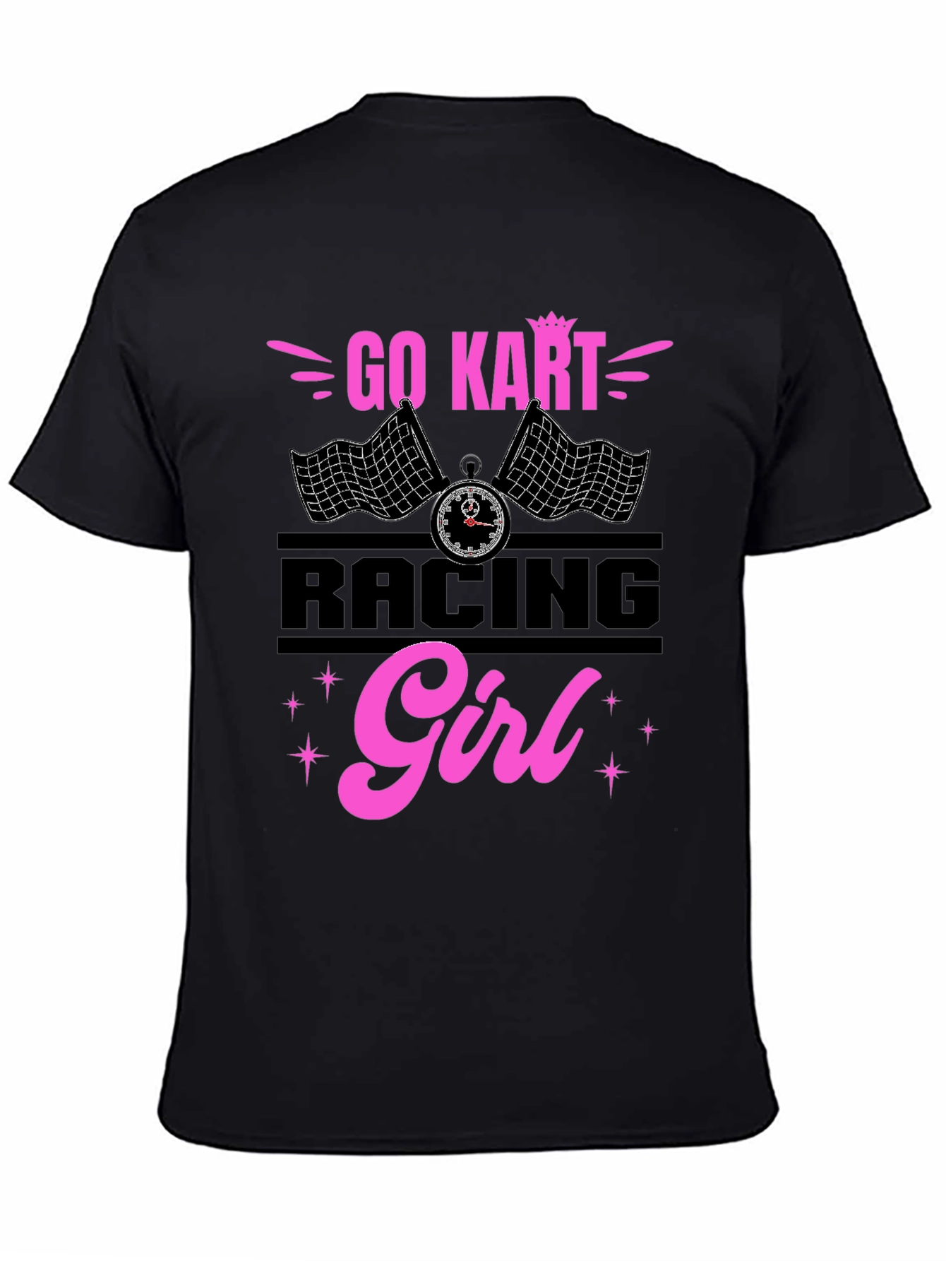 Go Kart Racing Girl T-Shirt - Black
