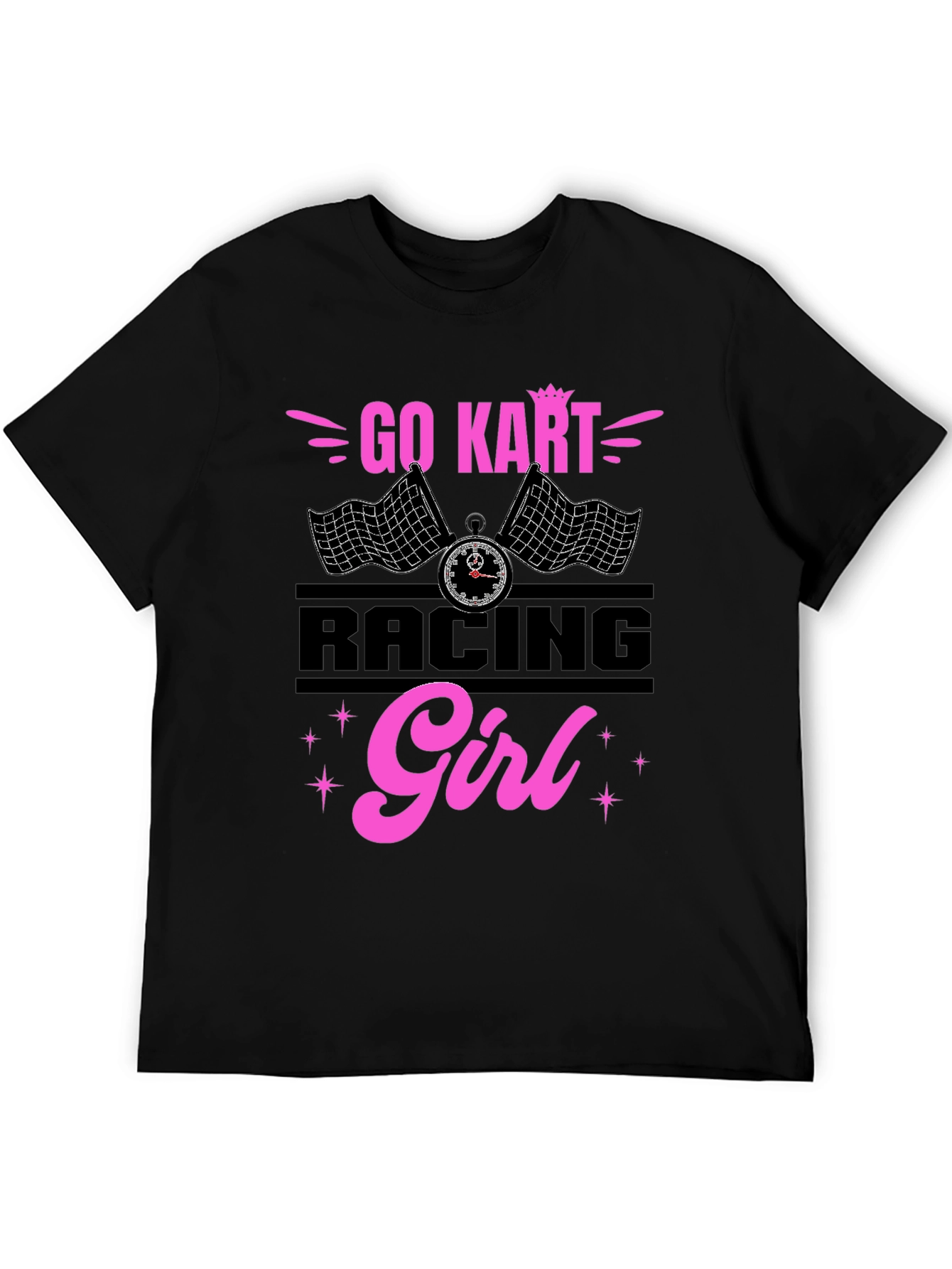 Go Kart Racing Girl T-Shirt - Black