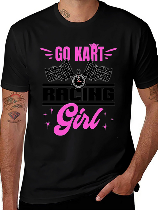 Go Kart Racing Girl T-Shirt - Black