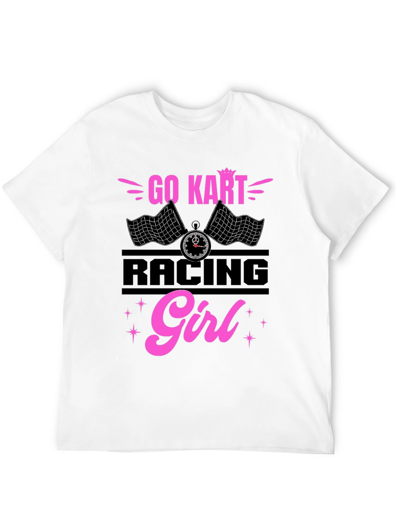 Go Kart Racing Girl T-Shirt - Black