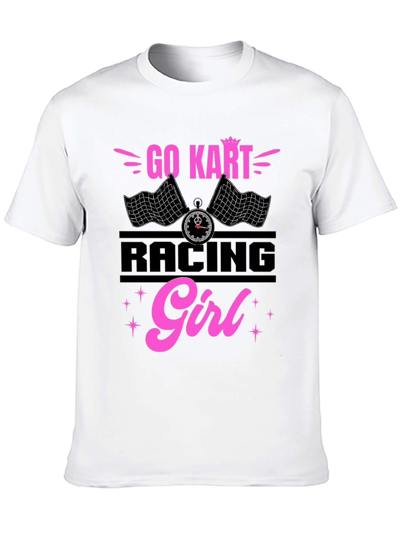 Go Kart Racing Girl T-Shirt - Black