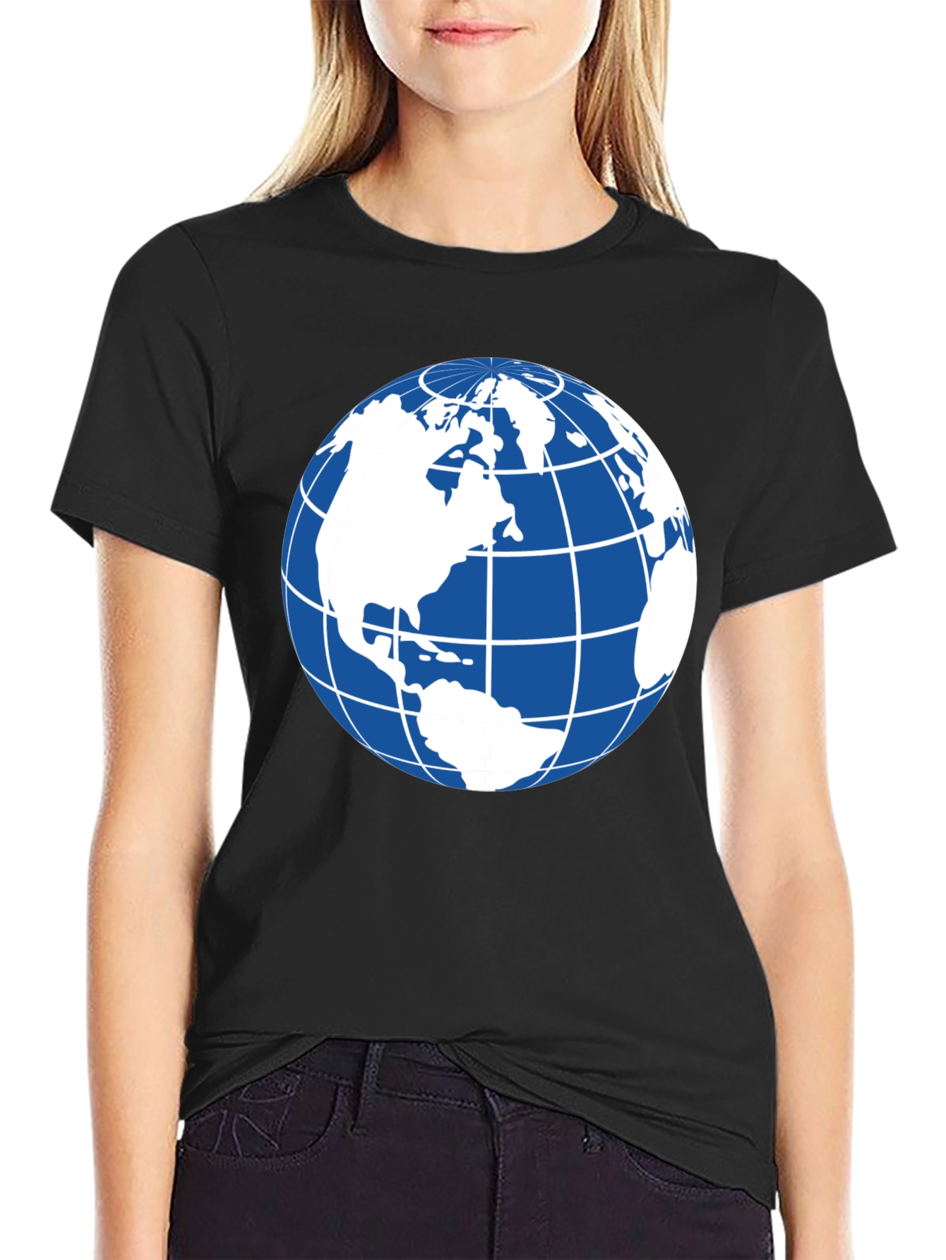 Globe Graphic Black T-Shirt
