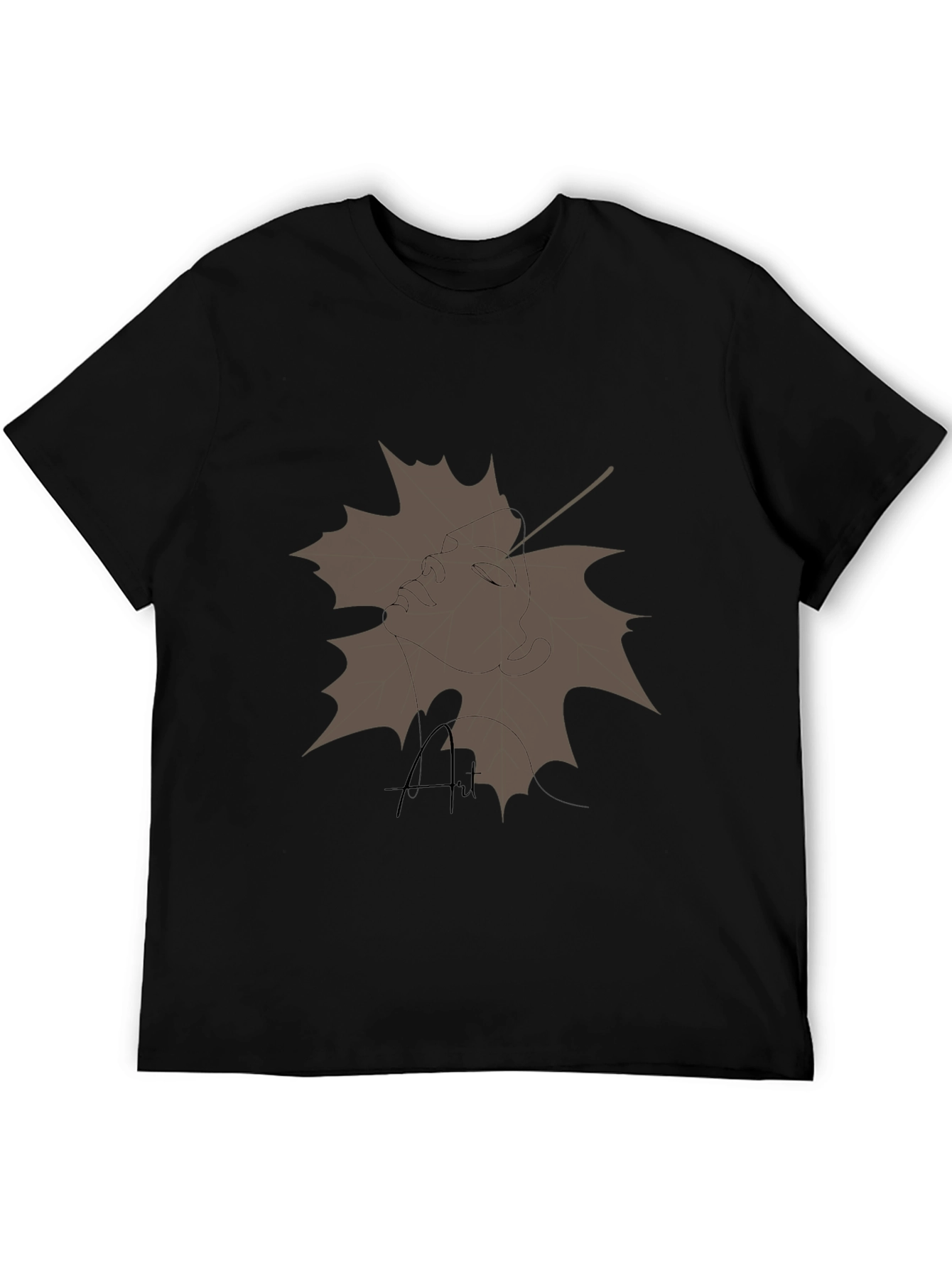 Artistic Portrait Graphic Tee - Stylish Black T-Shirt