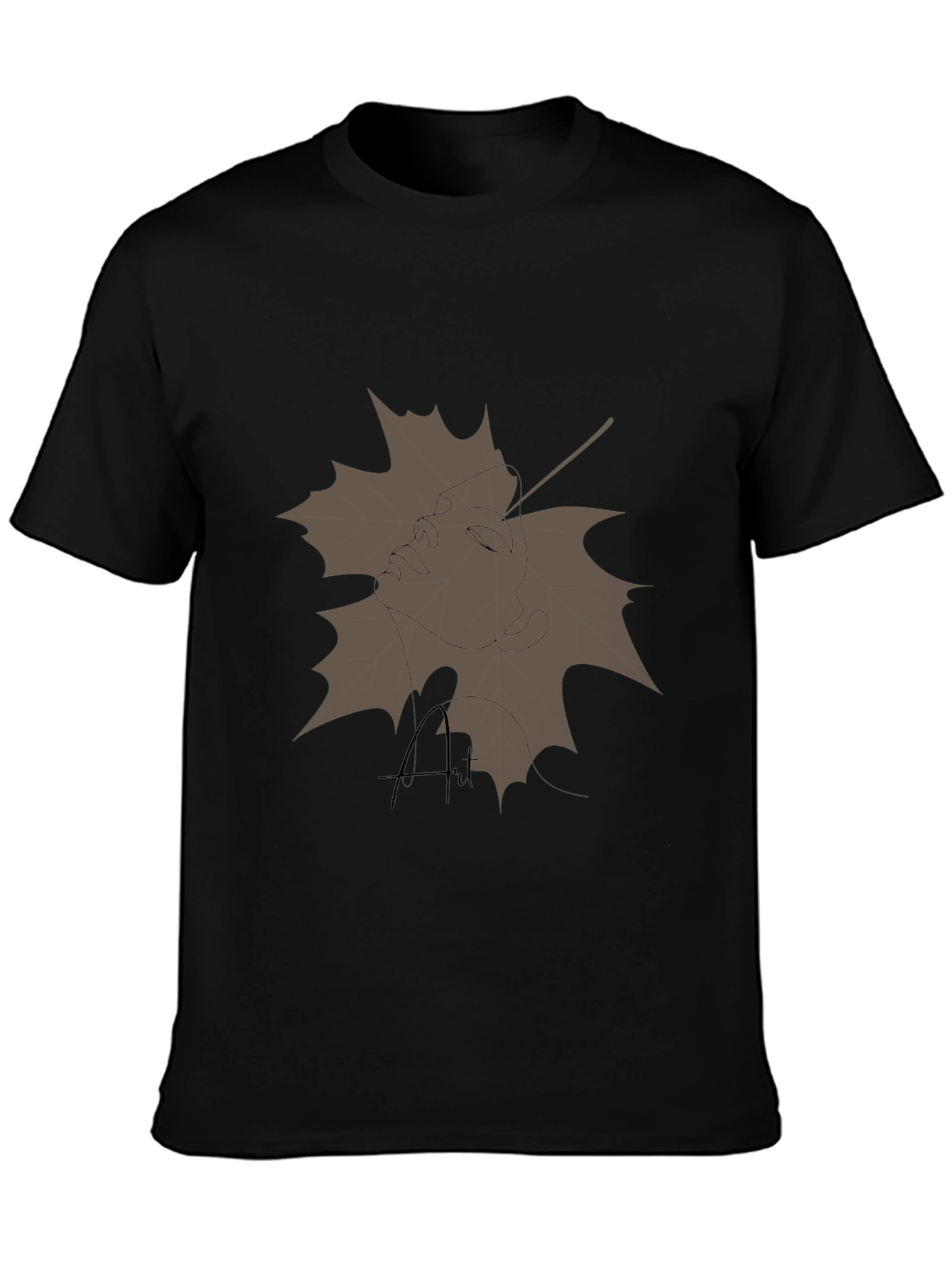 Artistic Portrait Graphic Tee - Stylish Black T-Shirt