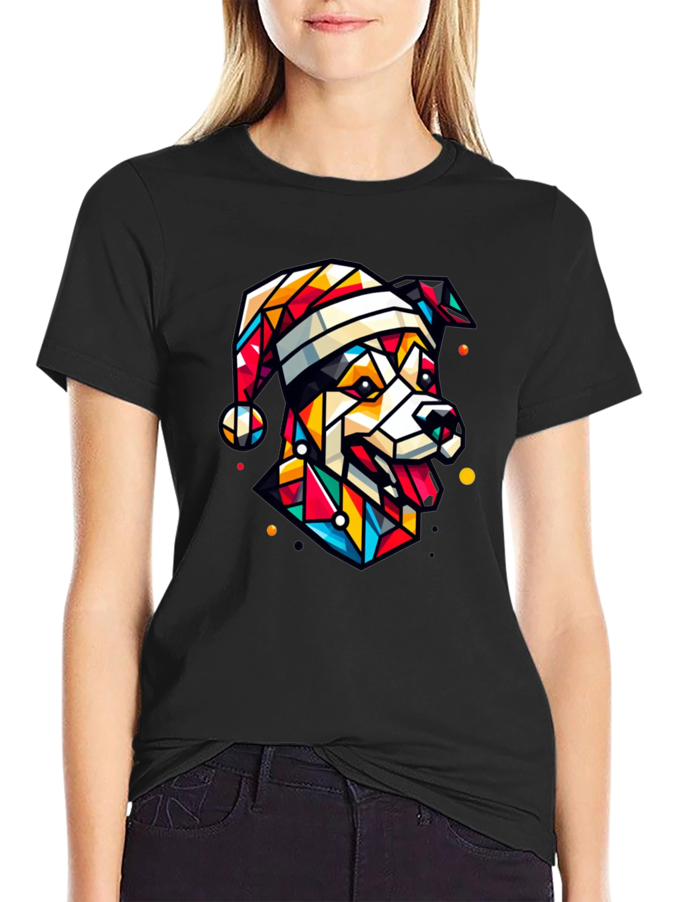 Geometric Dog Christmas T-Shirt