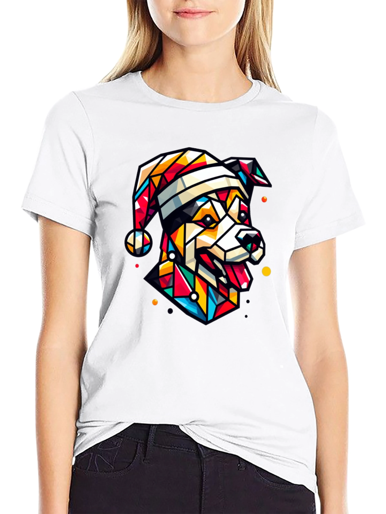 Geometric Dog Christmas T-Shirt