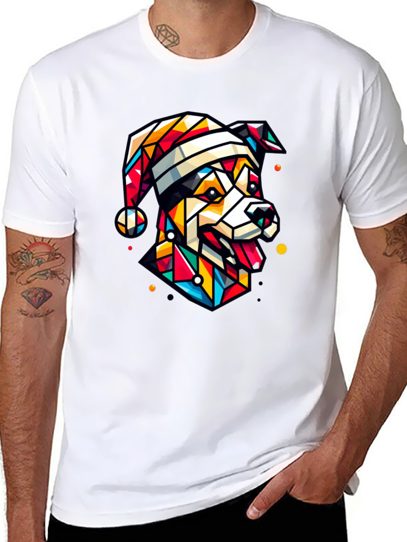 Geometric Dog Christmas T-Shirt