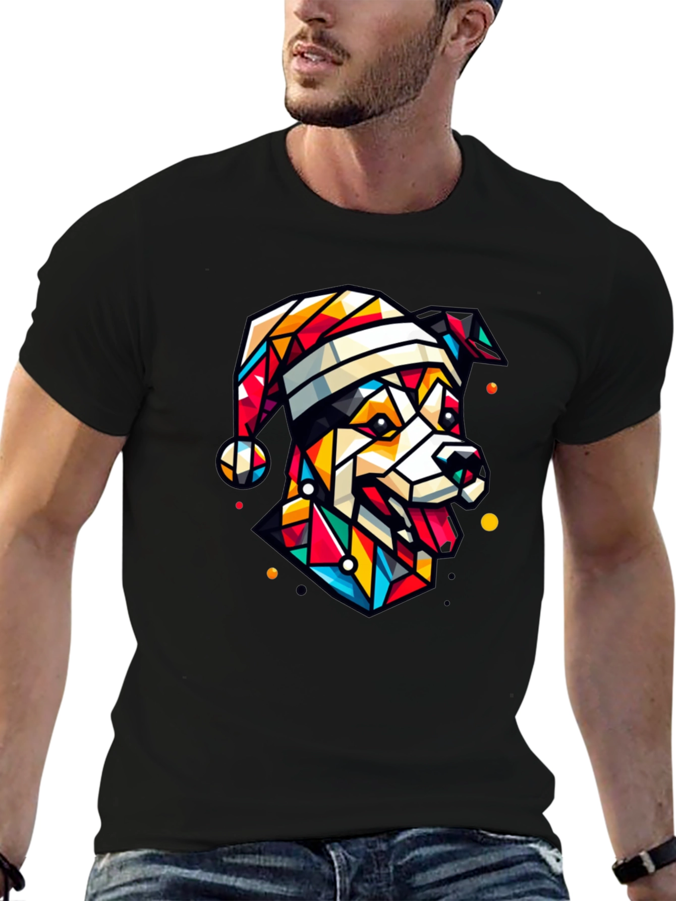 Geometric Dog Christmas T-Shirt
