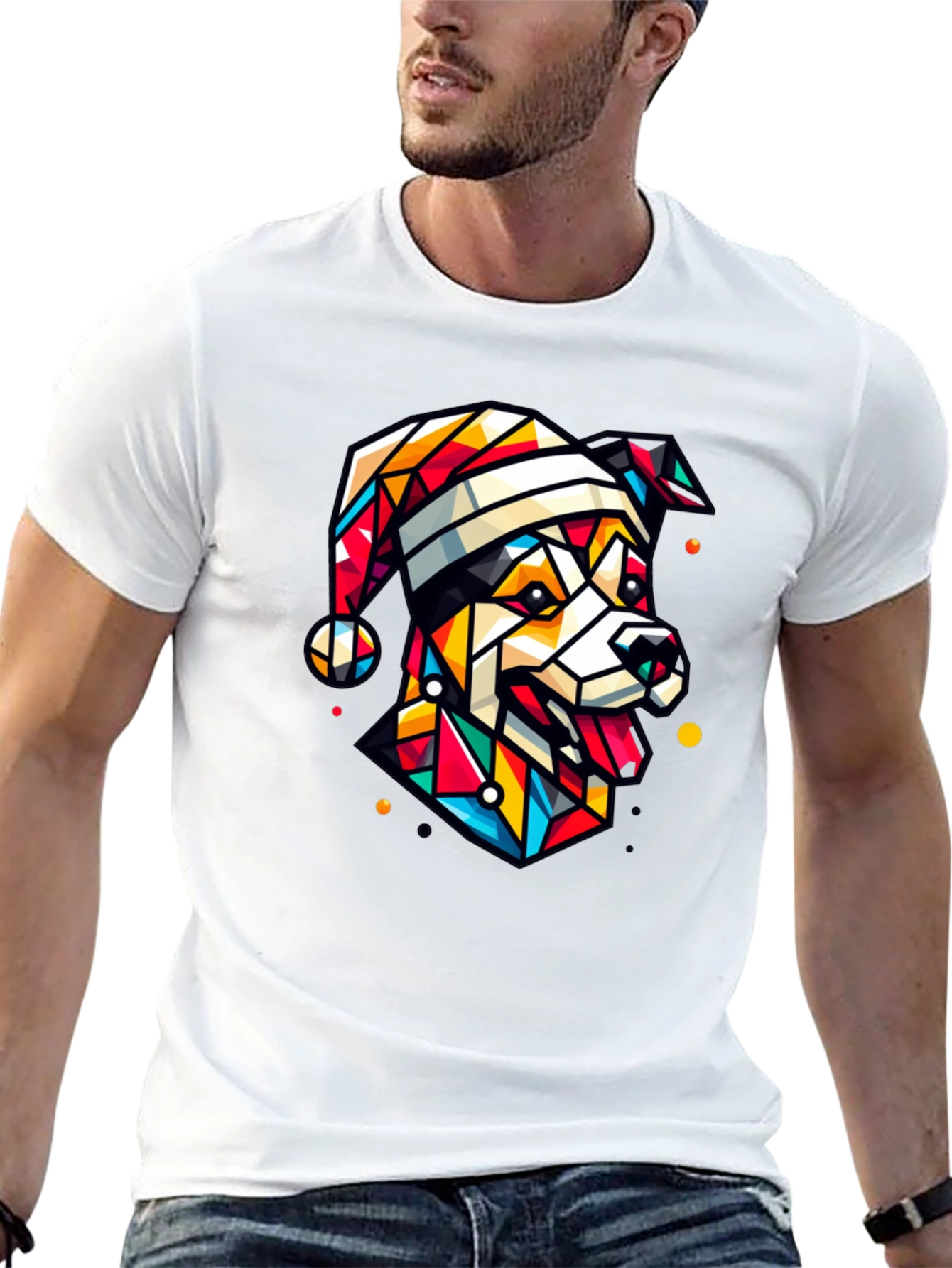 Geometric Dog Christmas T-Shirt