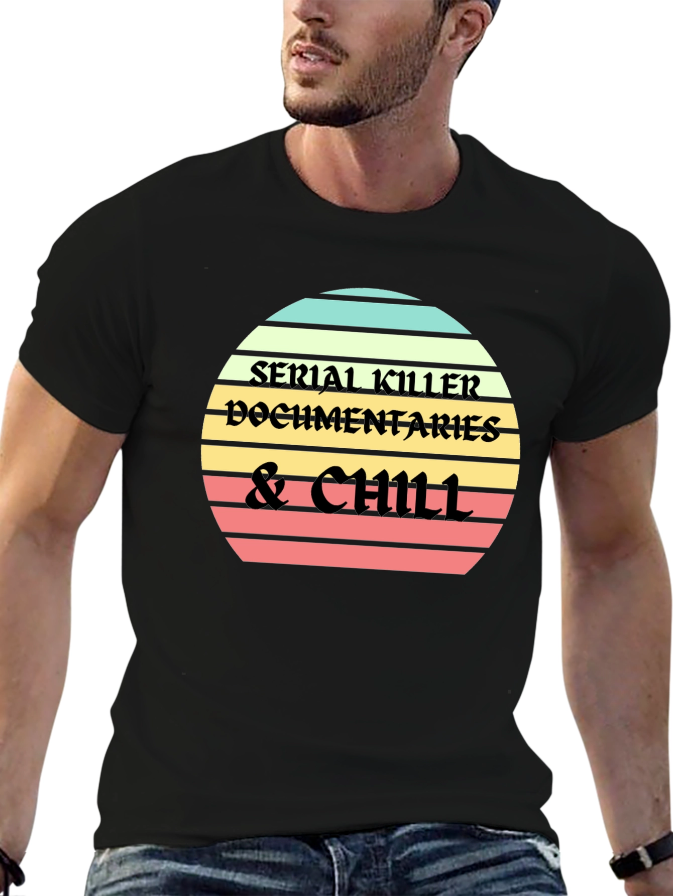Serial Killer Documentaries & Chill Black T-Shirt
