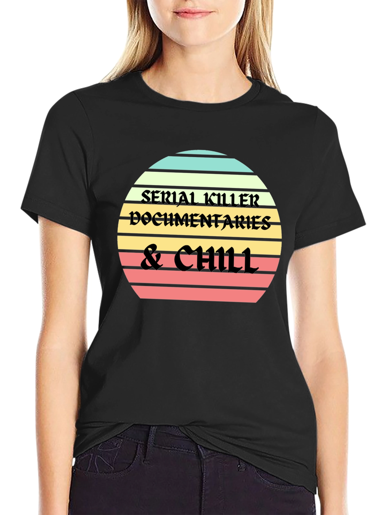 Serial Killer Documentaries & Chill Black T-Shirt