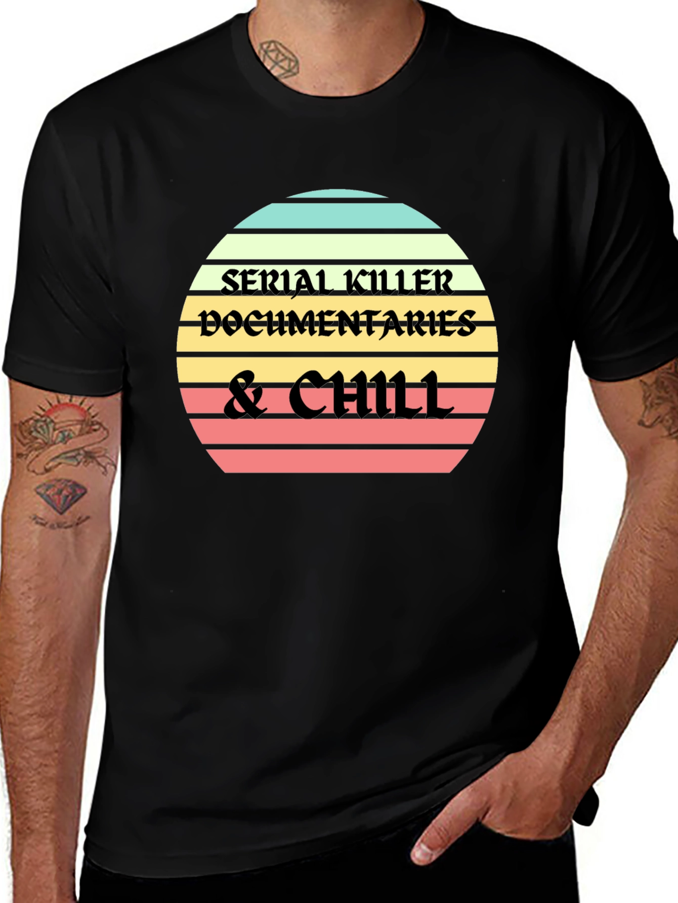 Serial Killer Documentaries & Chill Black T-Shirt