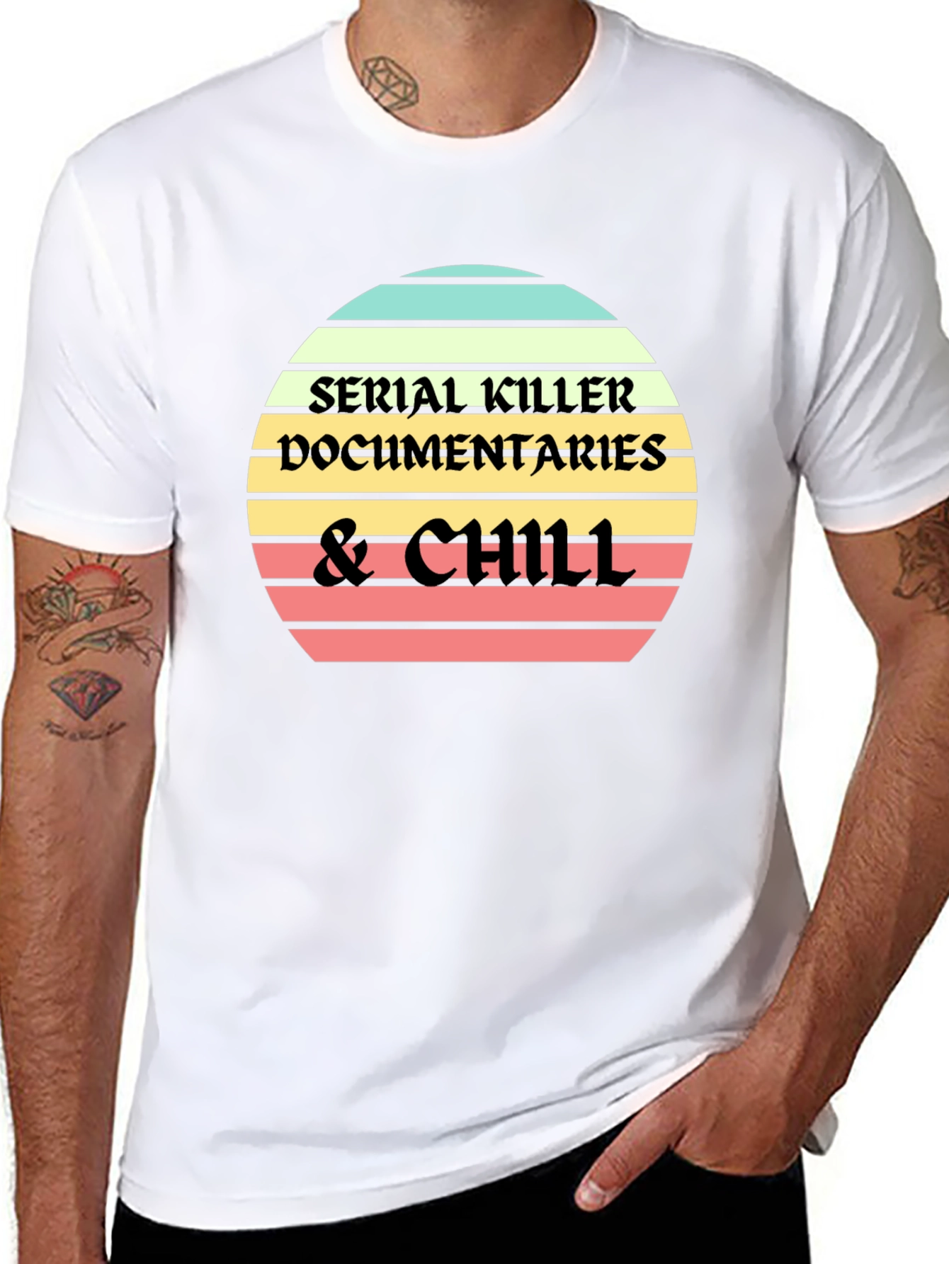 Serial Killer Documentaries & Chill Black T-Shirt
