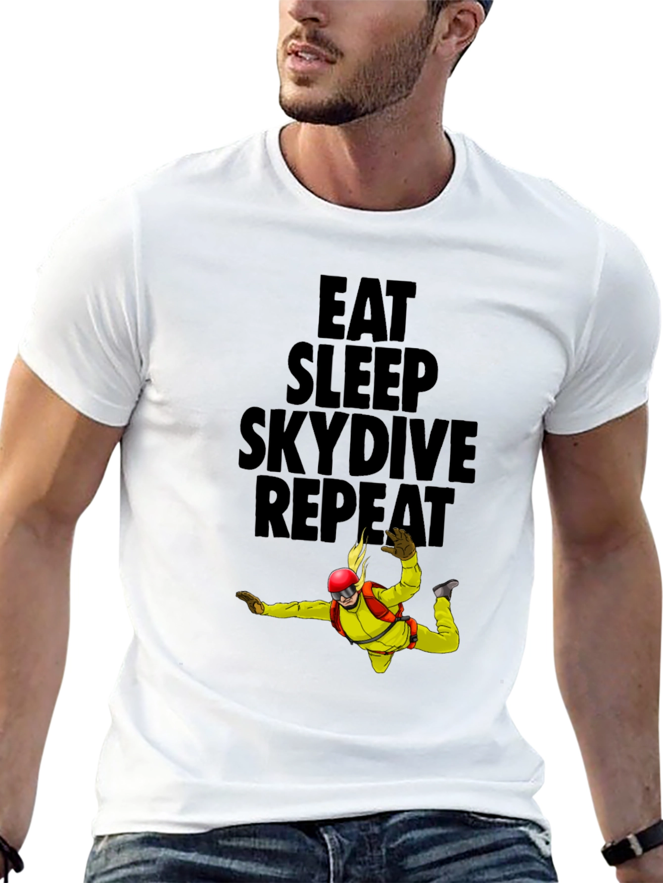 Eat Sleep Skydive Repeat Black T-Shirt