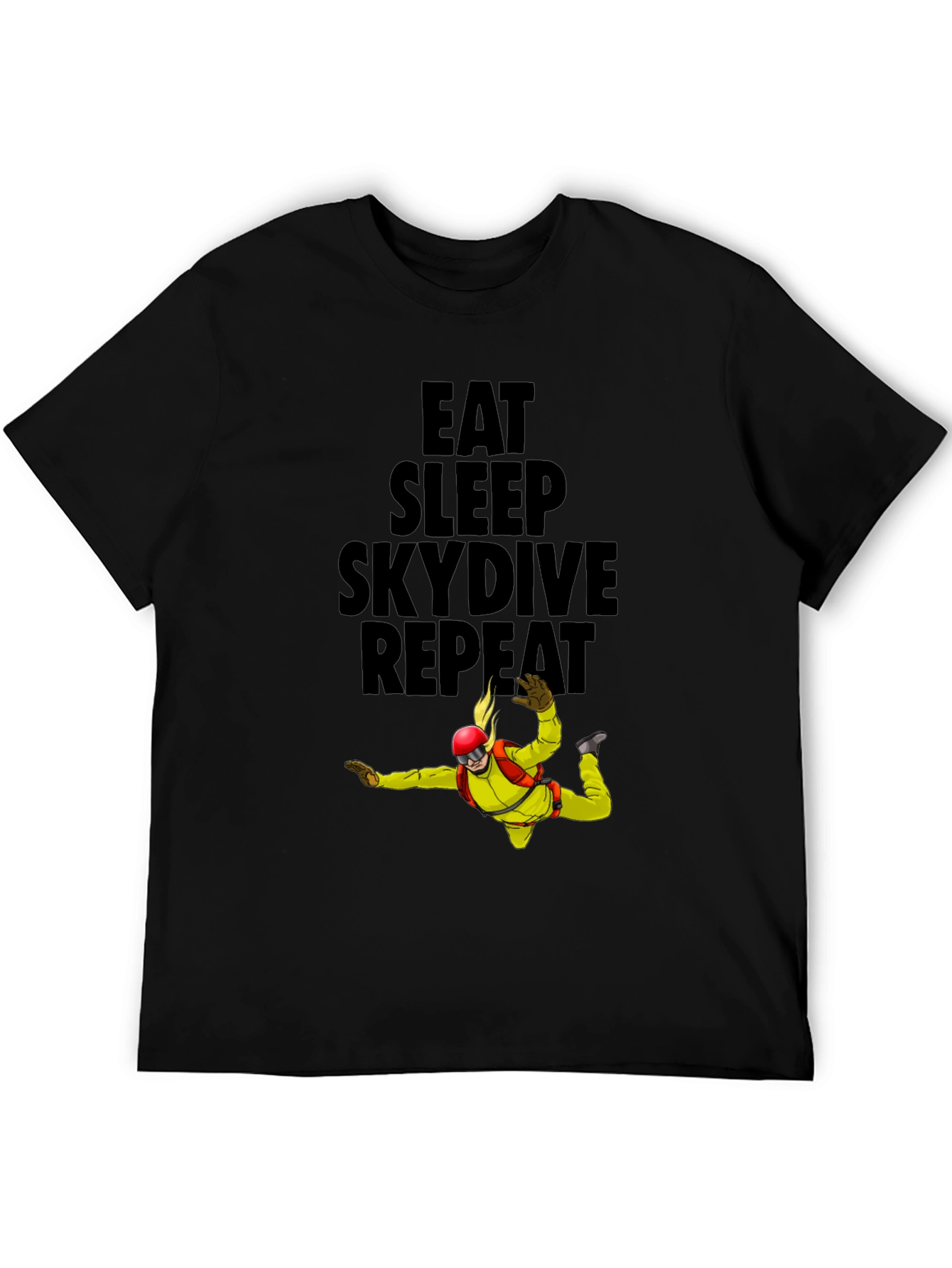 Eat Sleep Skydive Repeat Black T-Shirt