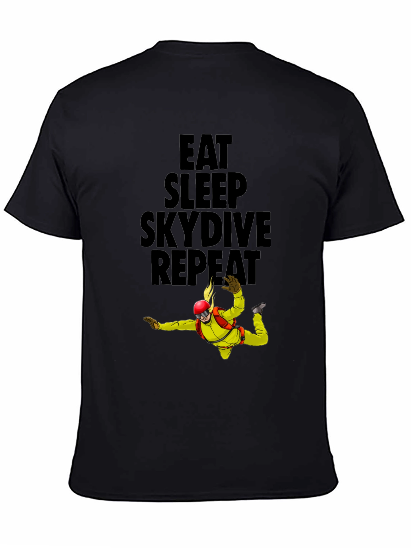 Eat Sleep Skydive Repeat Black T-Shirt