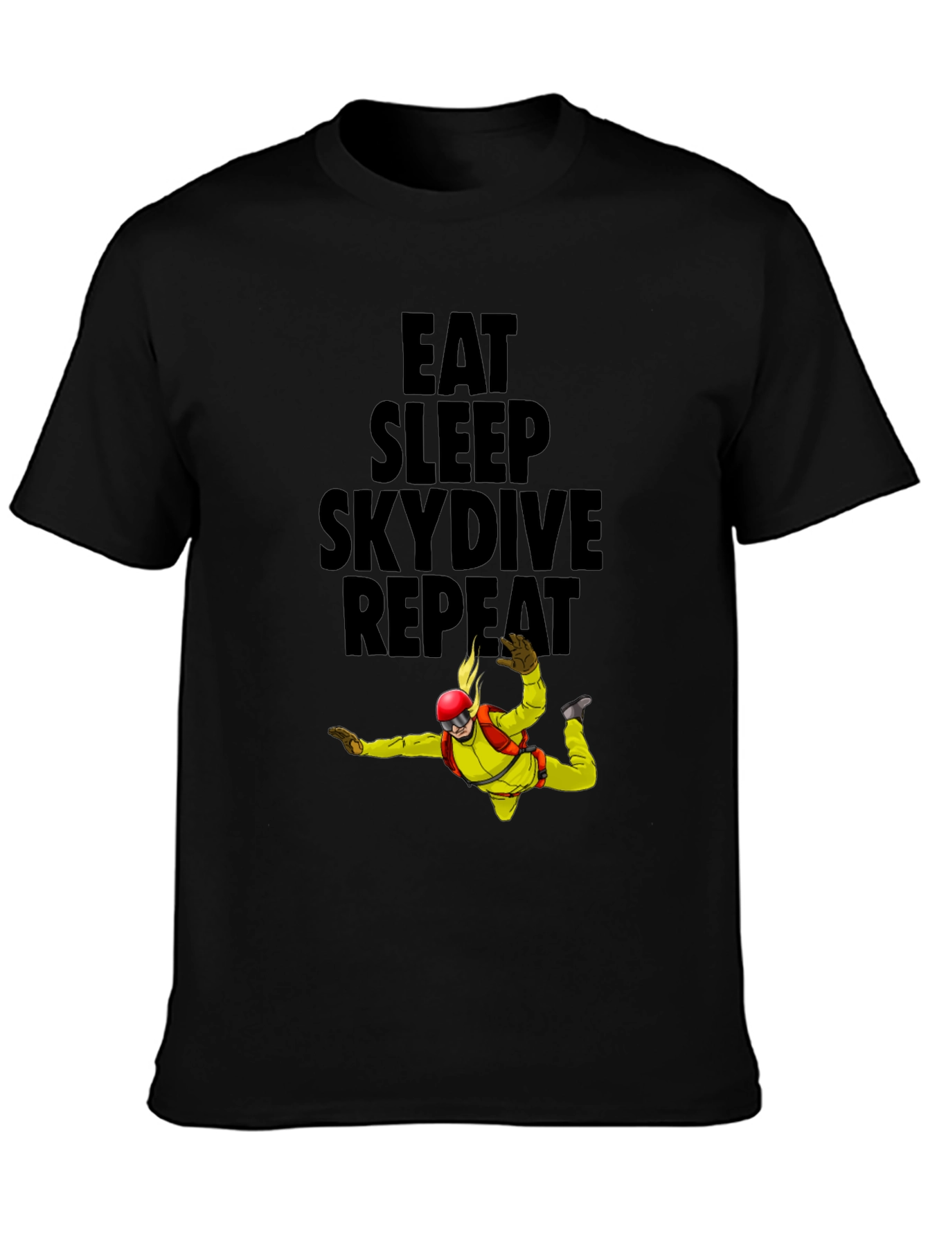 Eat Sleep Skydive Repeat Black T-Shirt
