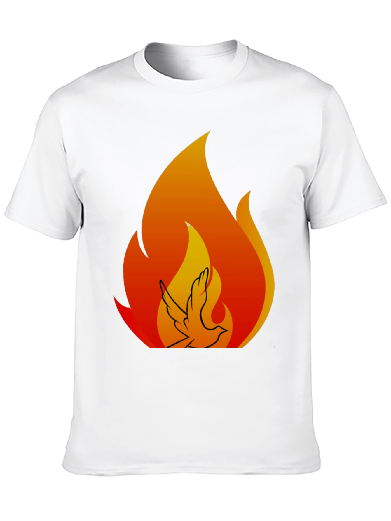 Dove Flame Graphic Tee - Black Cotton Blend
