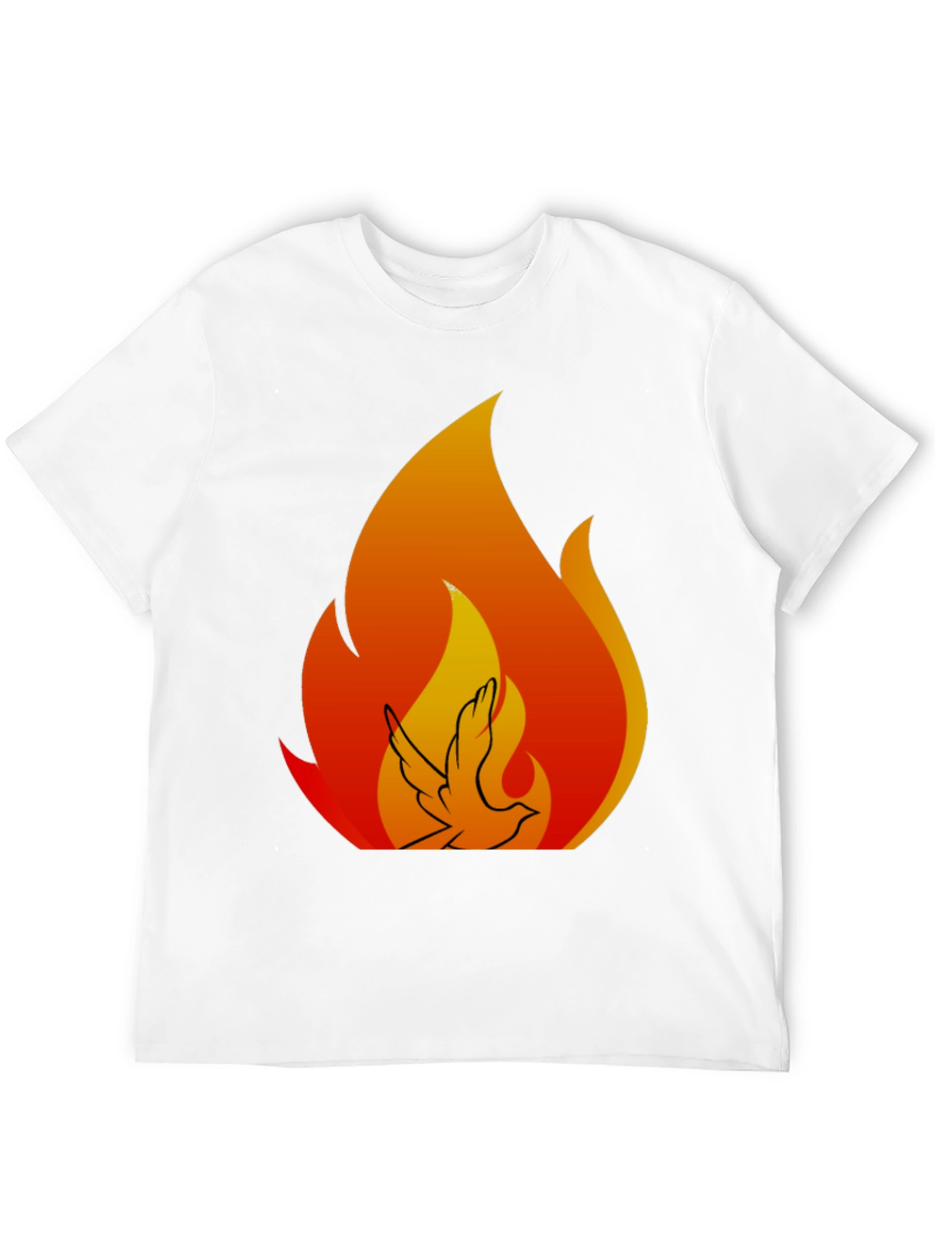 Dove Flame Graphic Tee - Black Cotton Blend