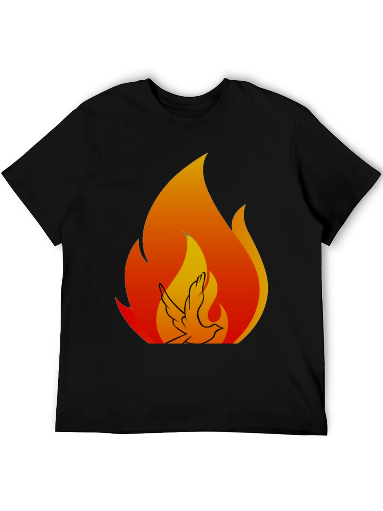 Dove Flame Graphic Tee - Black Cotton Blend