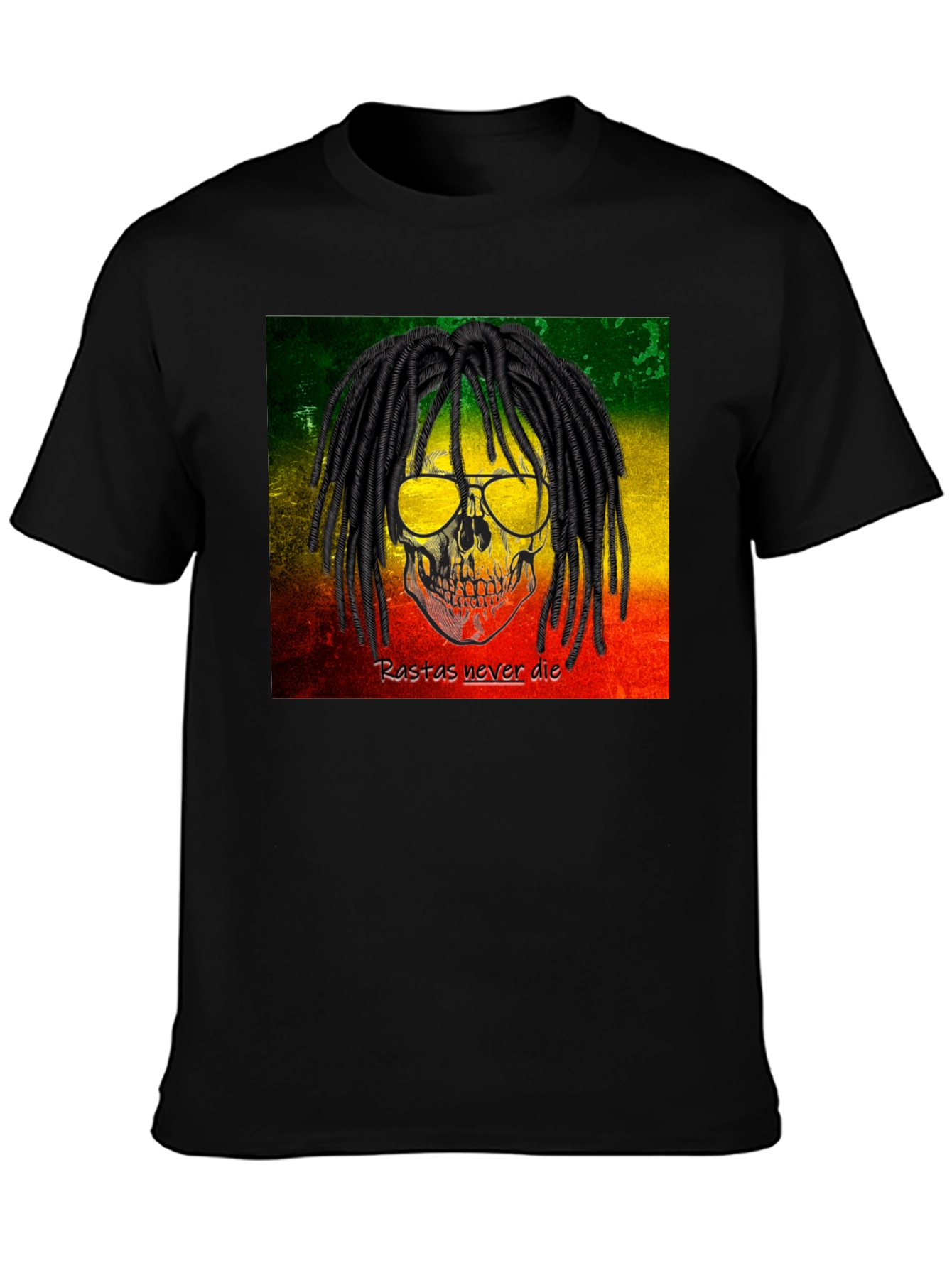 Rasta Skull Graphic Tee - Never Die