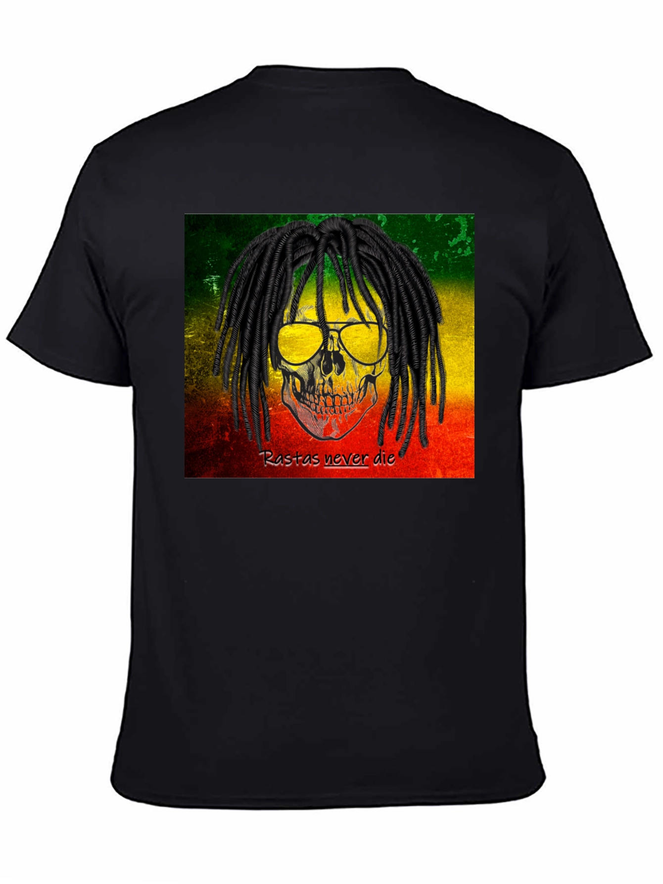 Rasta Skull Graphic Tee - Never Die