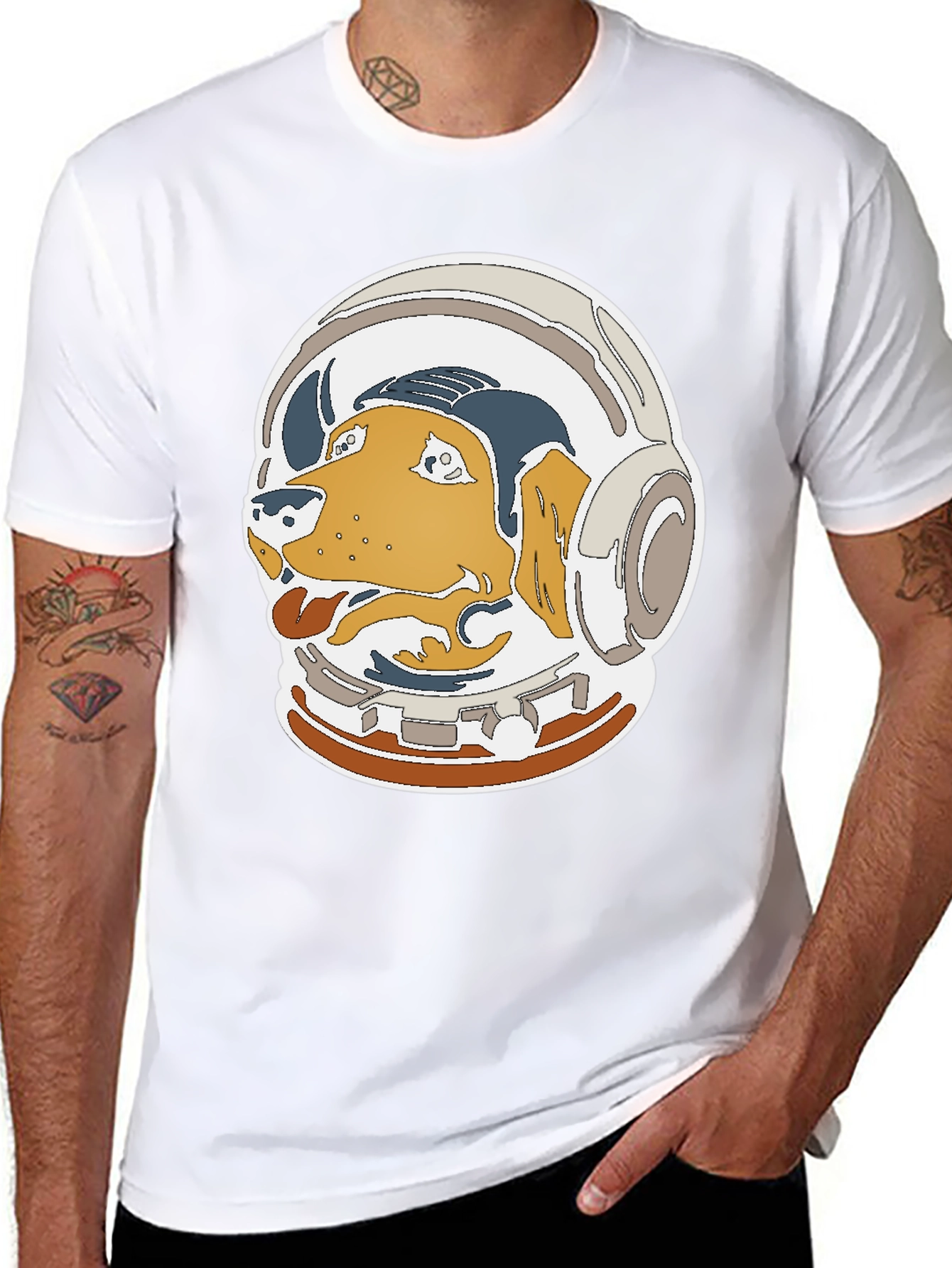 Astronaut Dog Graphic T-Shirt