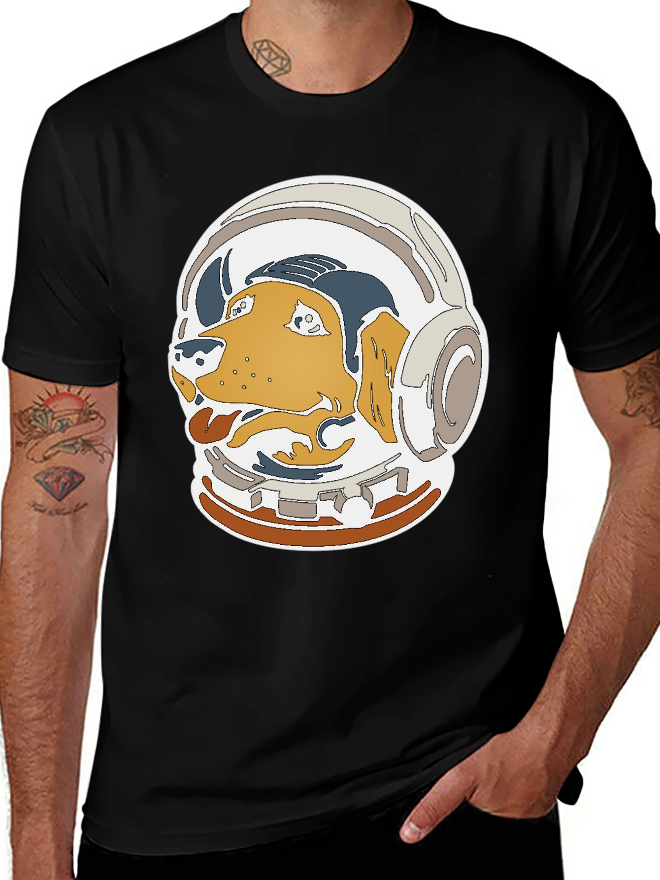 Astronaut Dog Graphic T-Shirt