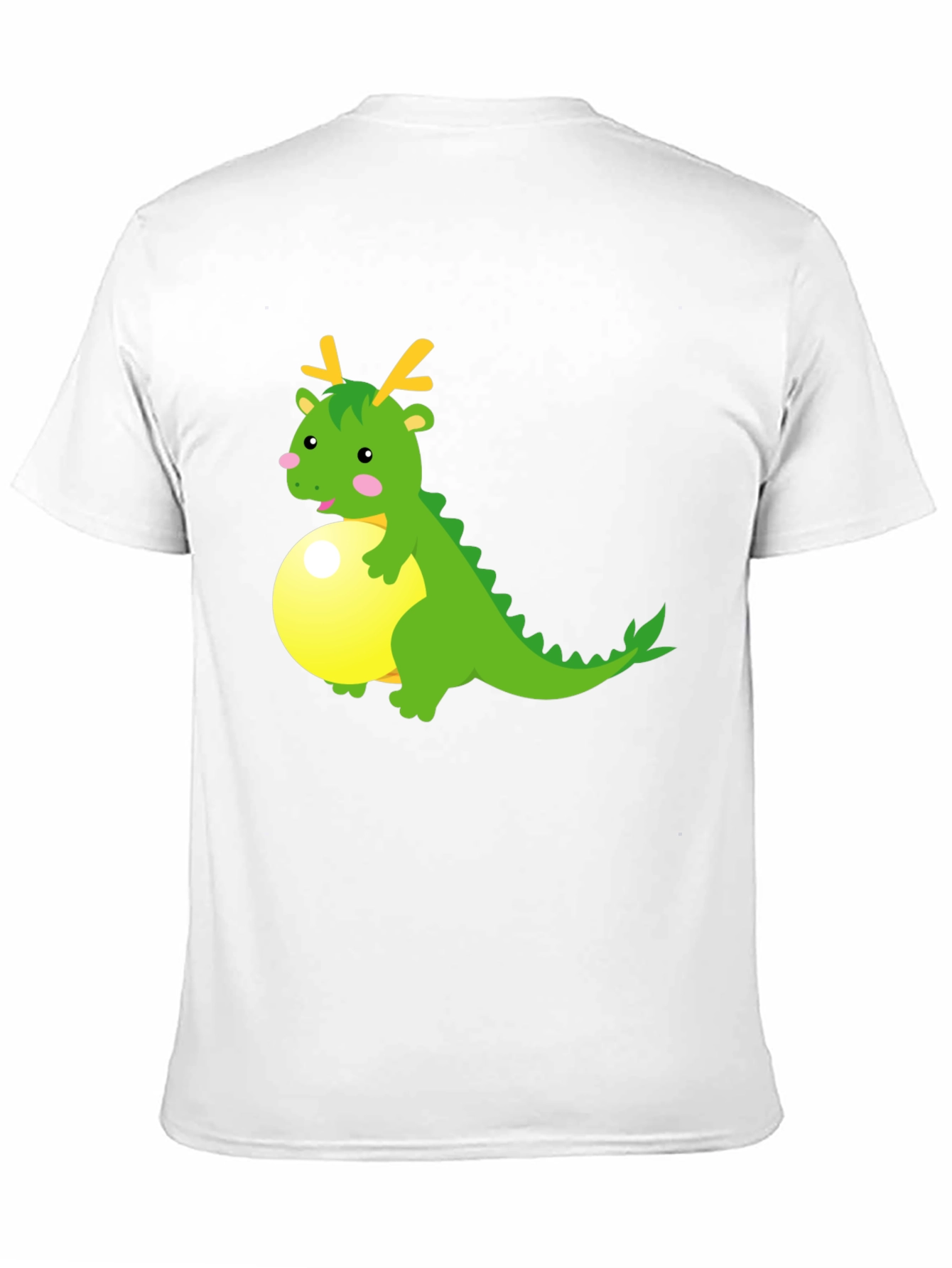 Cartoon Dragon on Ball Graphic Tee - Black