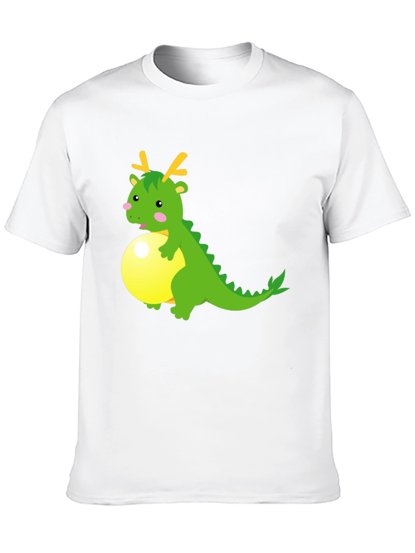 Cartoon Dragon on Ball Graphic Tee - Black