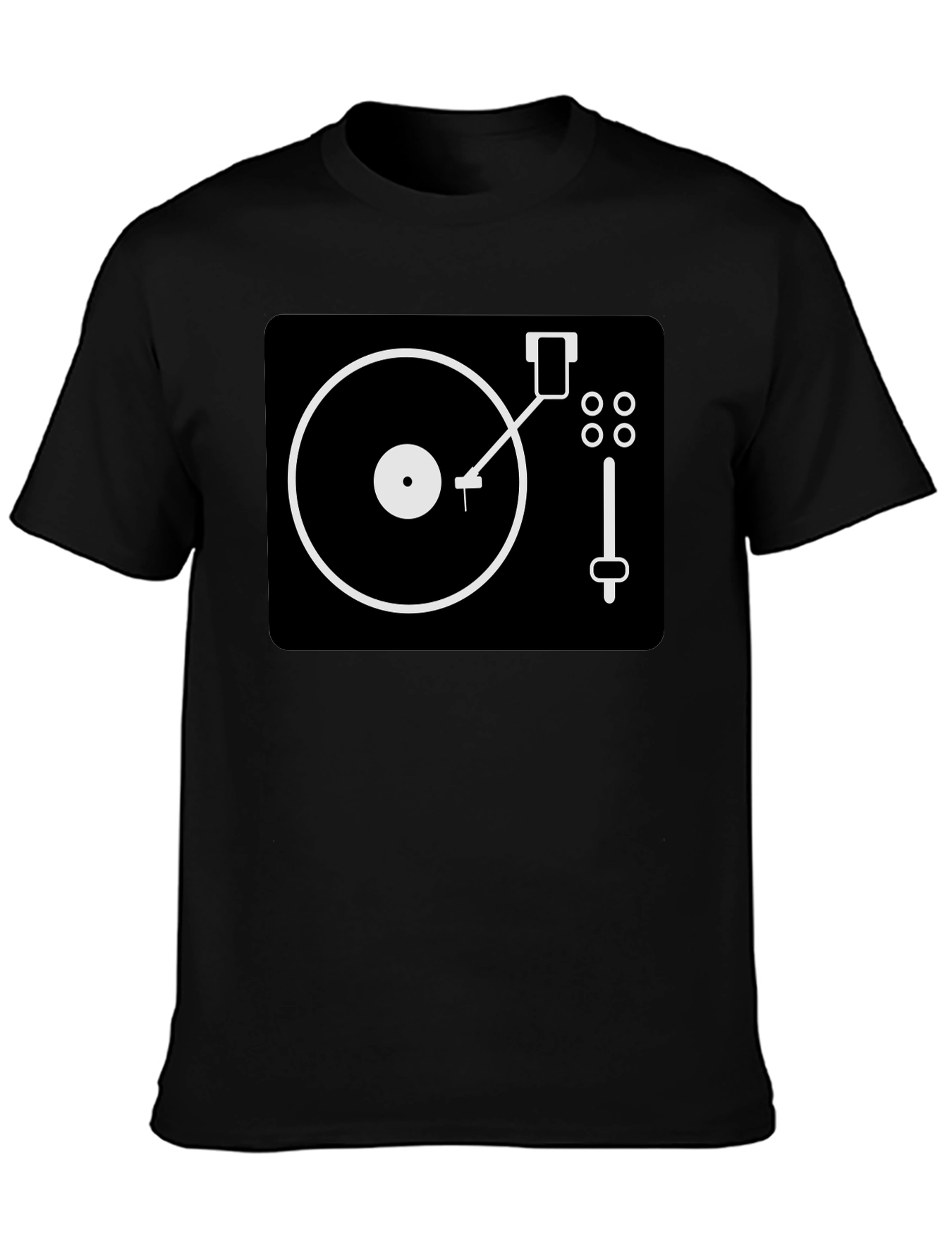 DJ Turntable Graphic Tee - Black