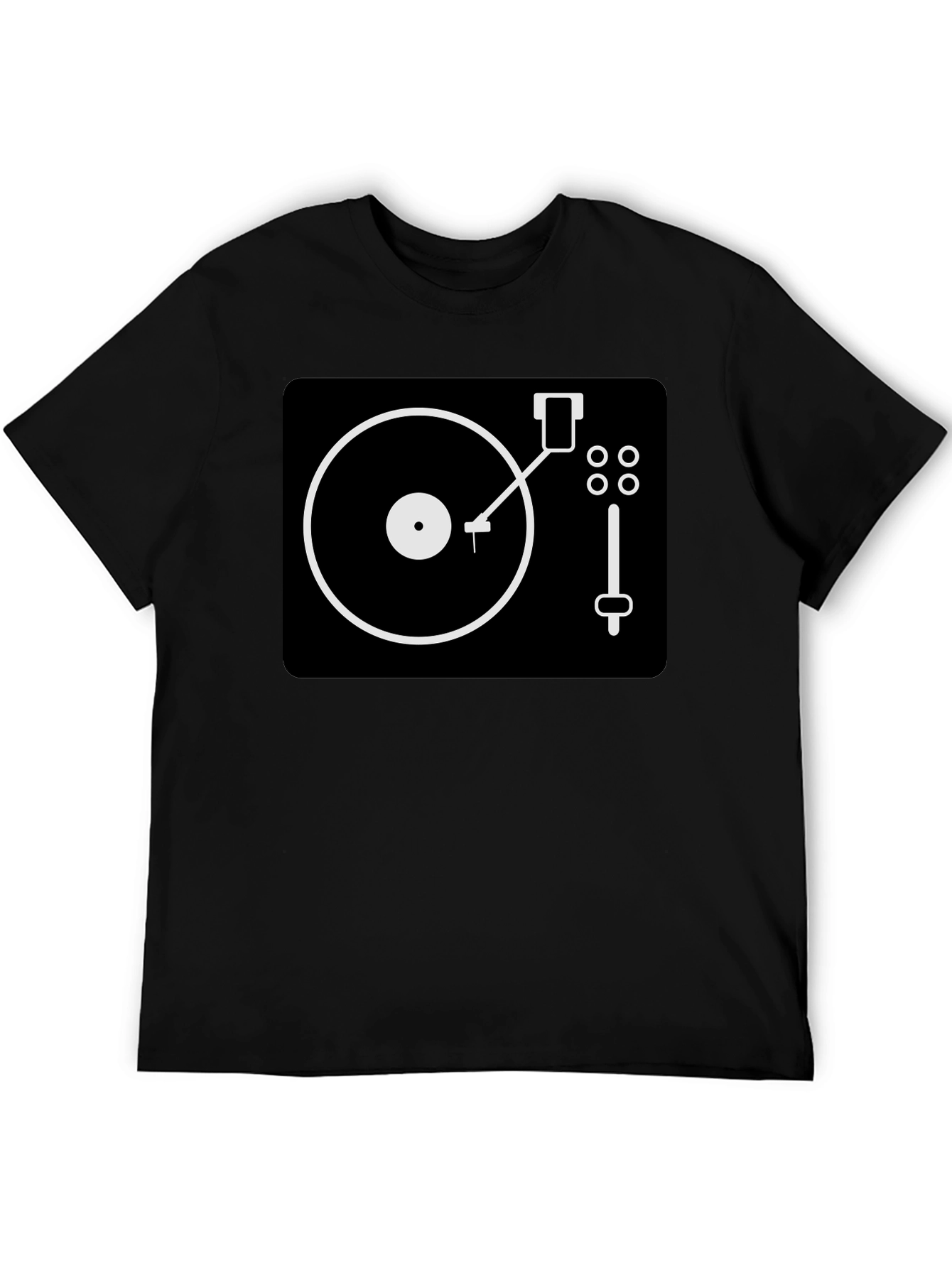 DJ Turntable Graphic Tee - Black