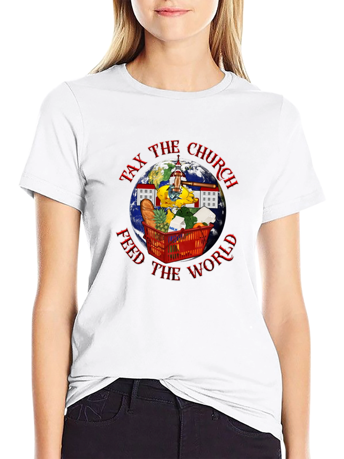 Tax the Church Feed the World Graphic Tee
