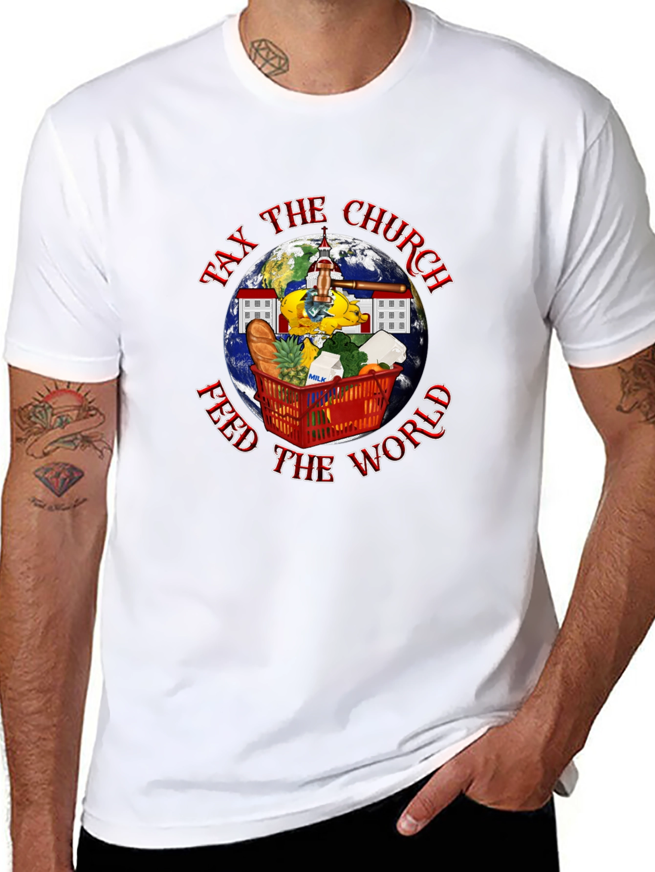 Tax the Church Feed the World Graphic Tee