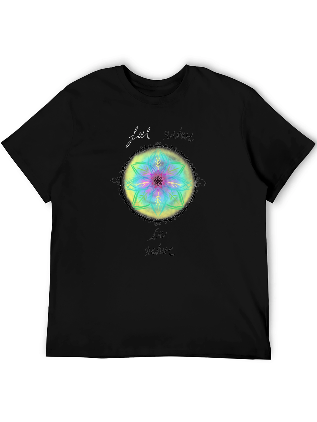 Nature Mandala Graphic Tee - Black