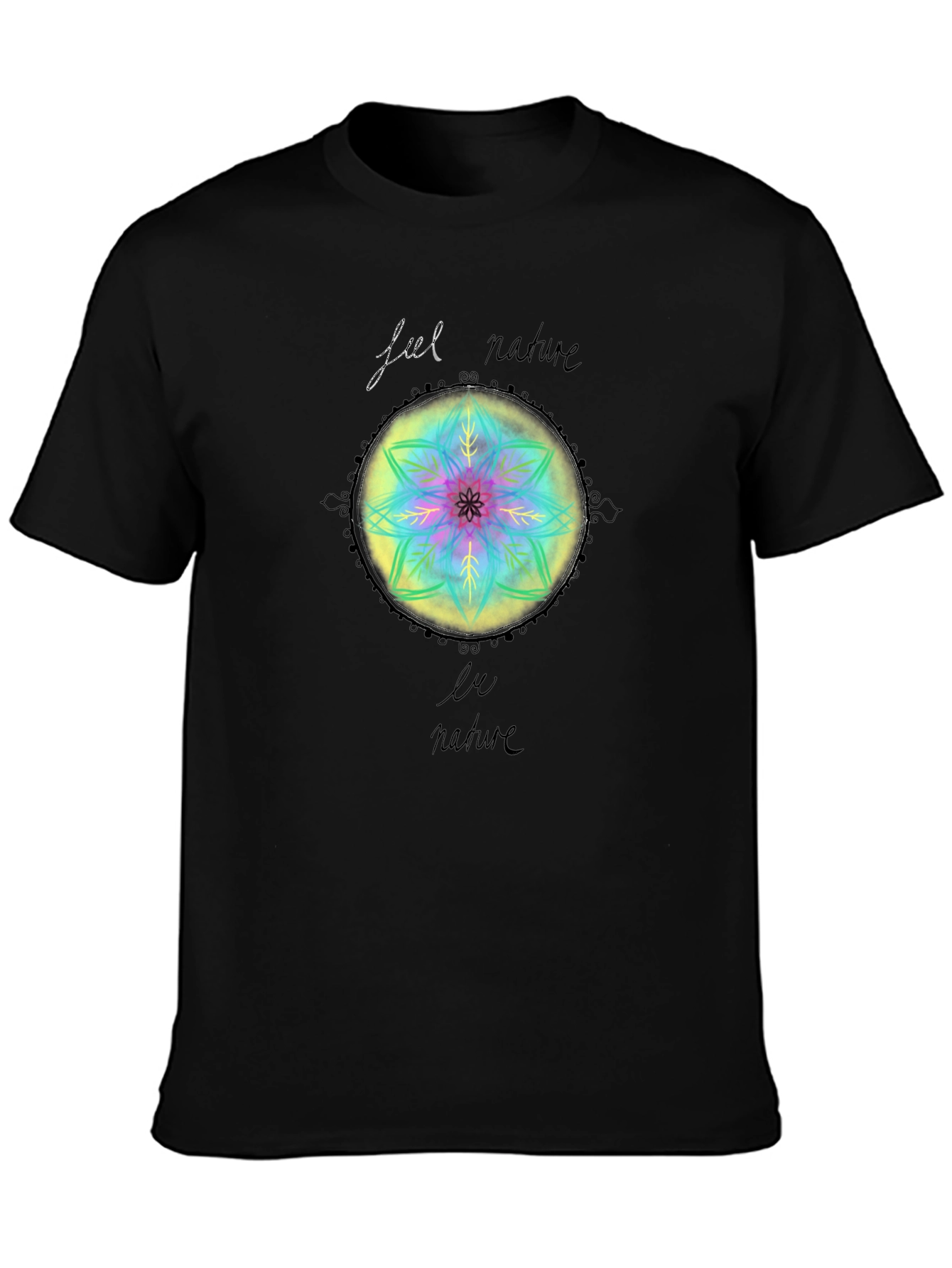 Nature Mandala Graphic Tee - Black