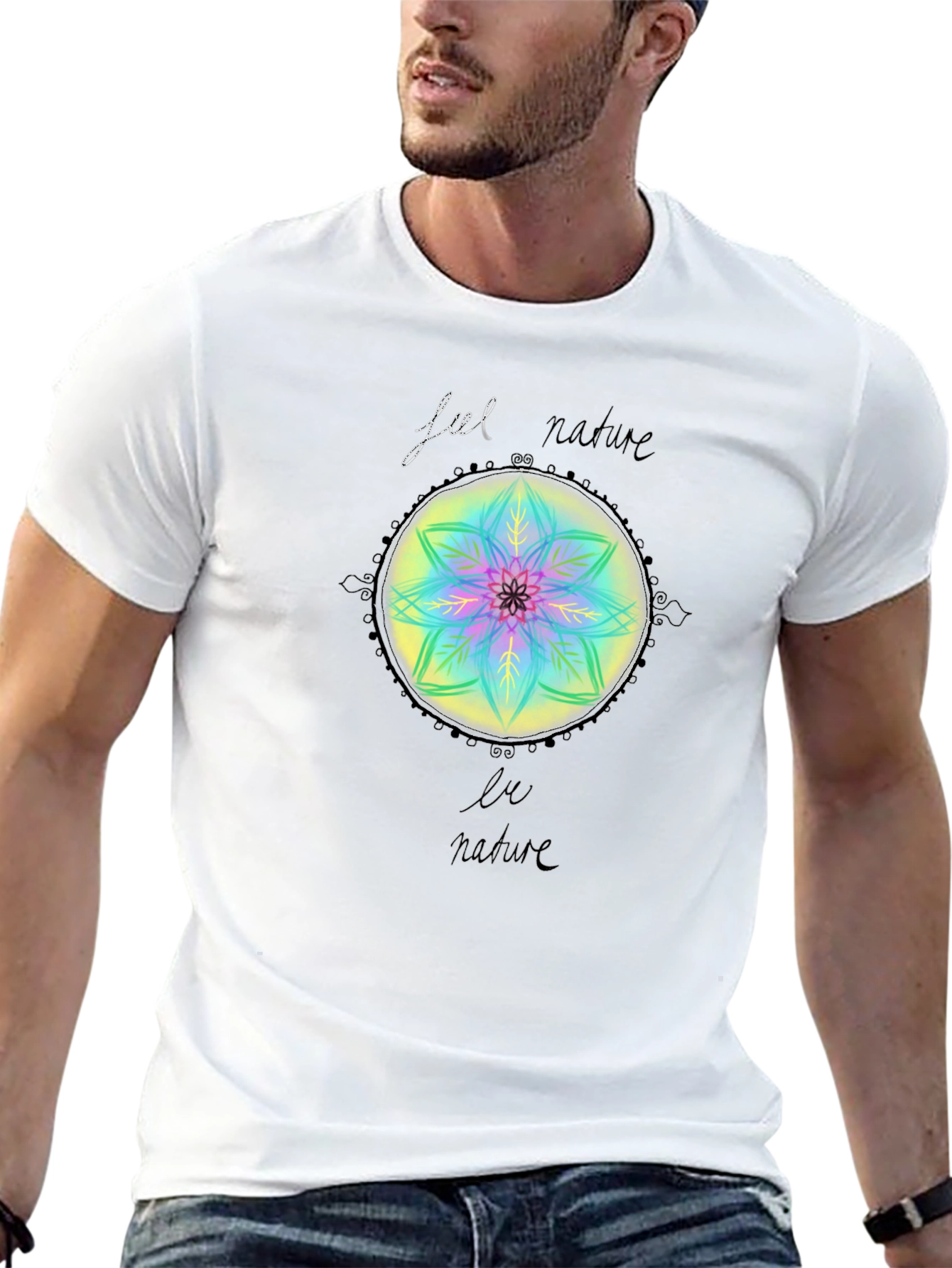 Nature Mandala Graphic Tee - Black