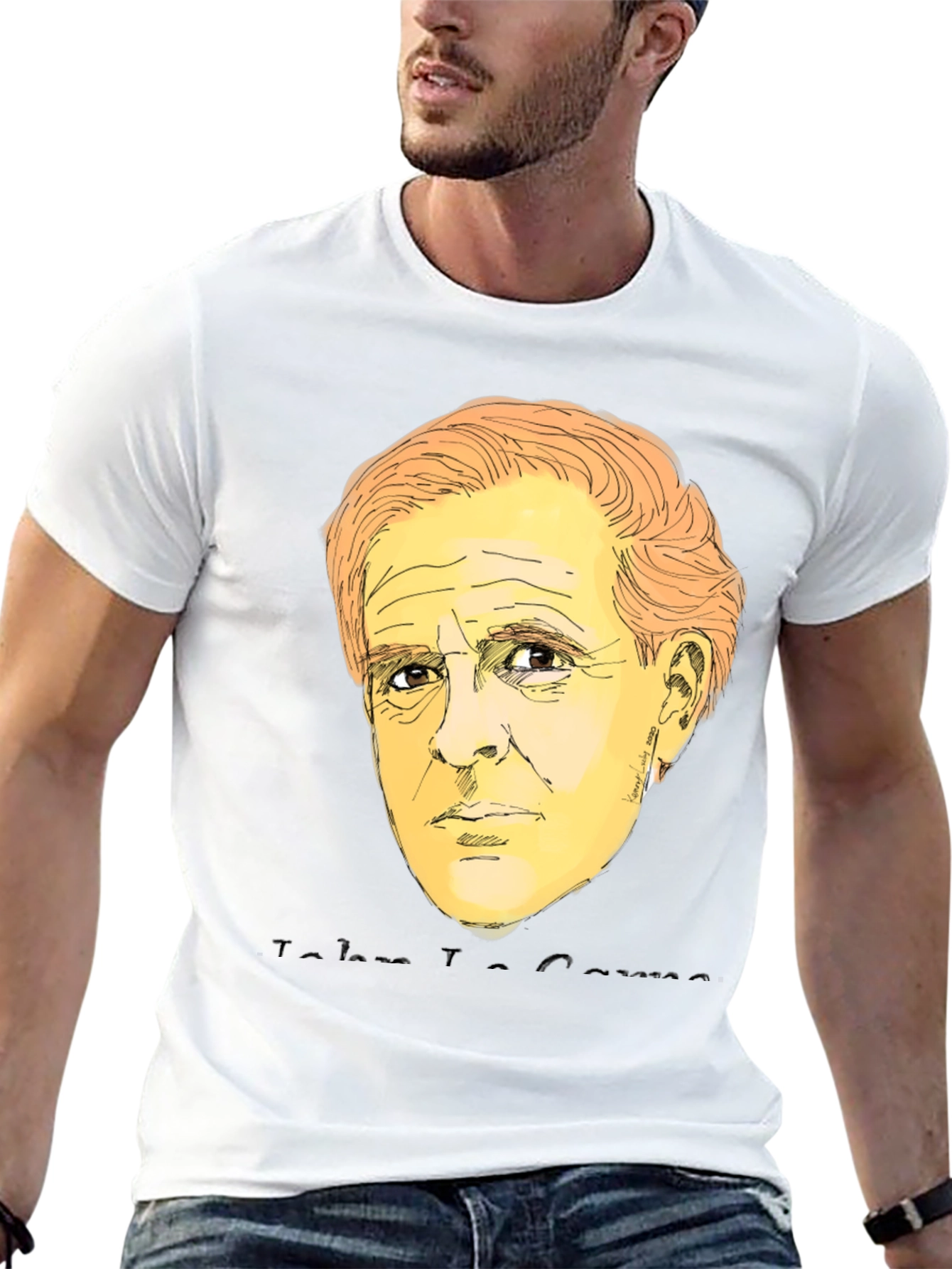 John Travolta Sketch Graphic Tee - Black