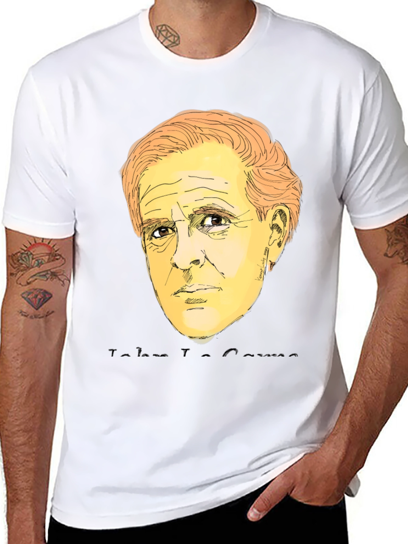 John Travolta Sketch Graphic Tee - Black