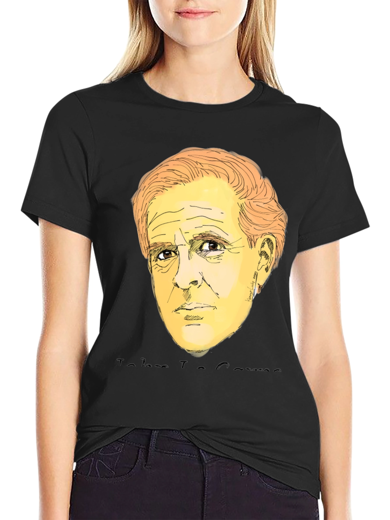 John Travolta Sketch Graphic Tee - Black