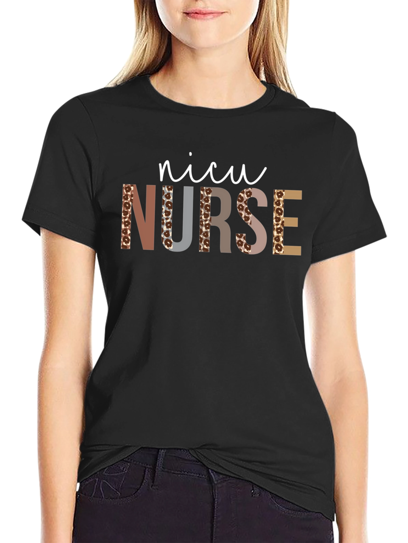 NICU Nurse Leopard Print T-Shirt