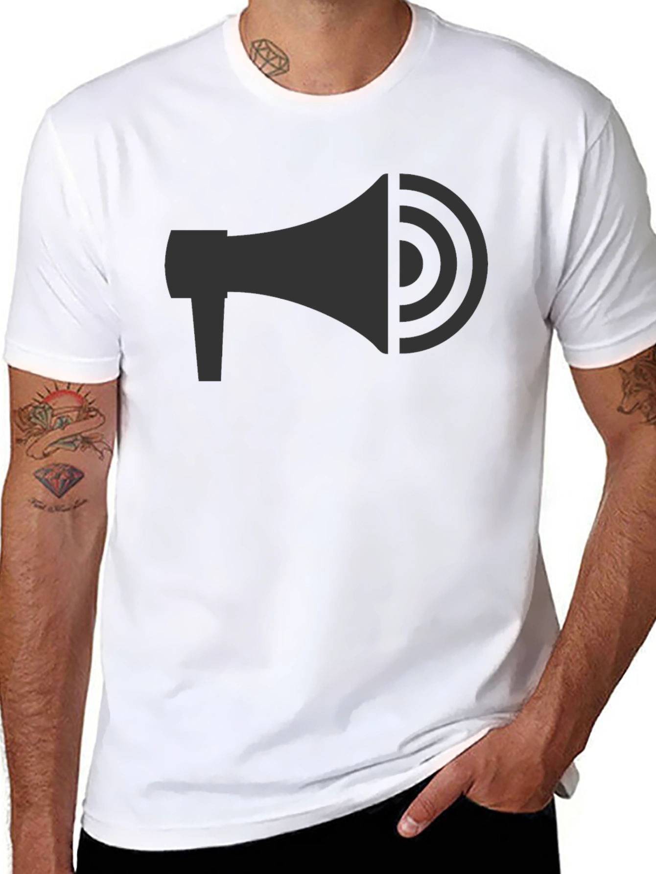 Megaphone Graphic Tee - Black Cotton