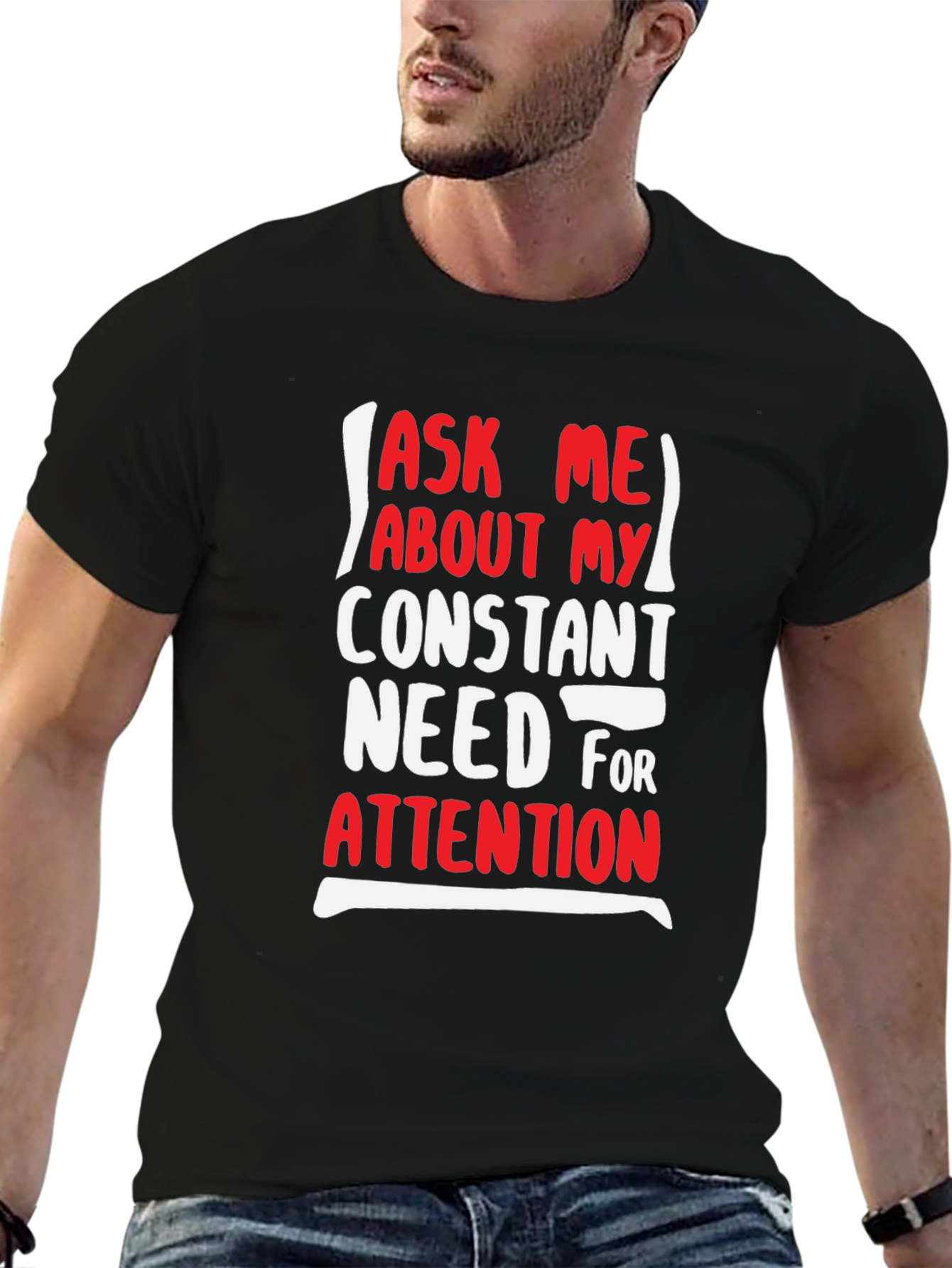 Attention Seeker Mens Black T-Shirt